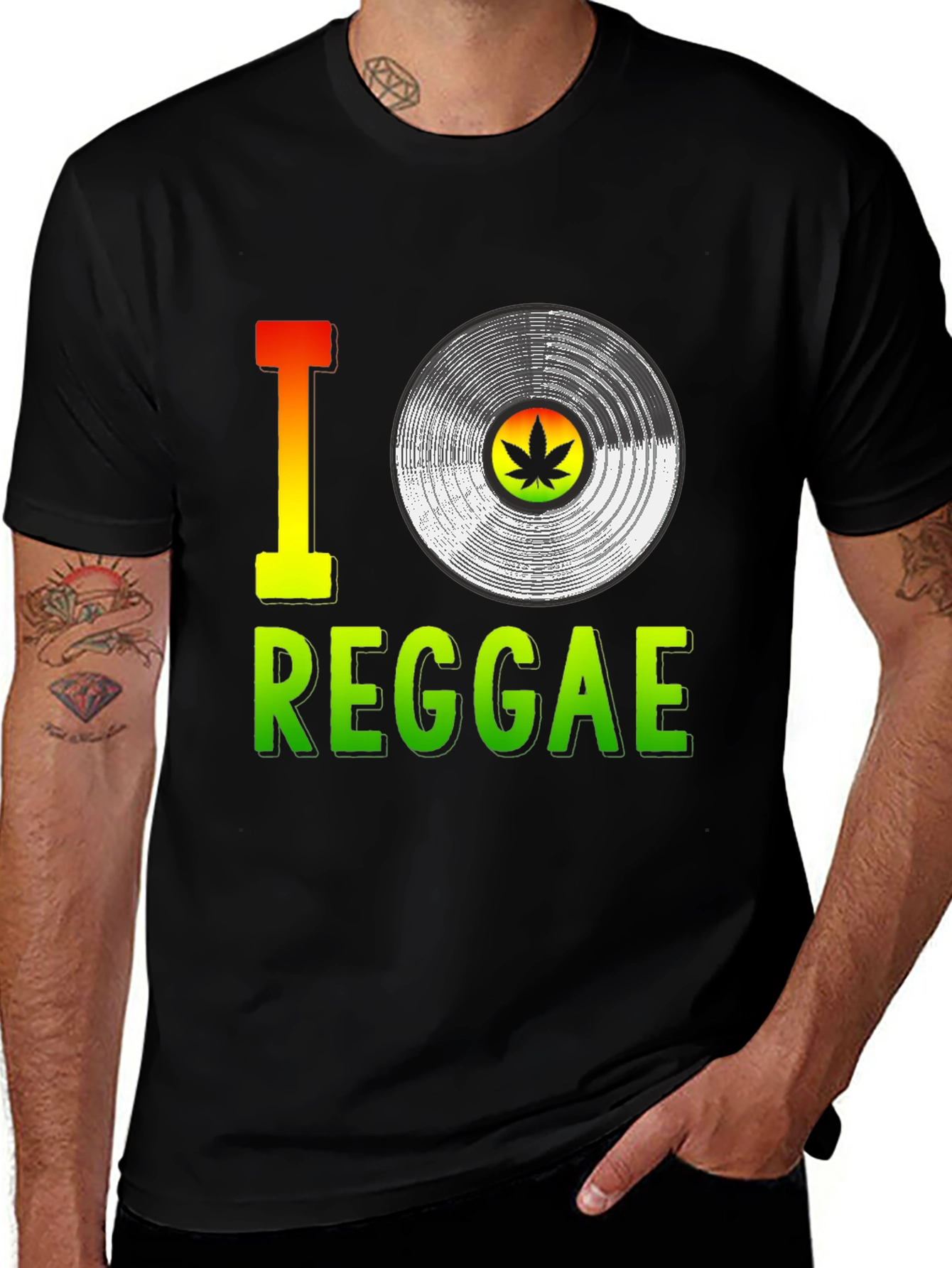 Variant 28 of I Love Reggae T-Shirt Vinyl Graphic Tee