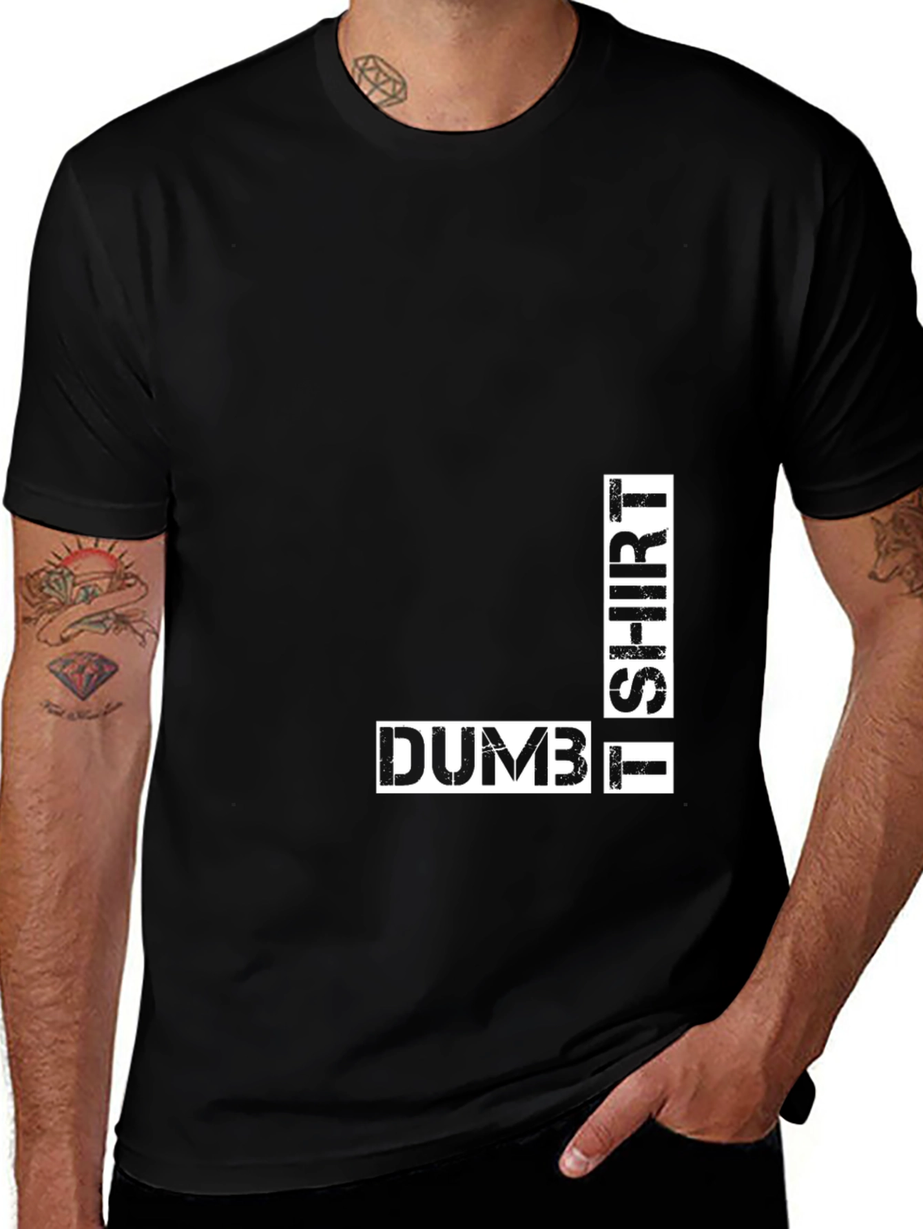 Variant 30 of Dumb T-Shirt - Black Graphic Tee for Casual Wear
