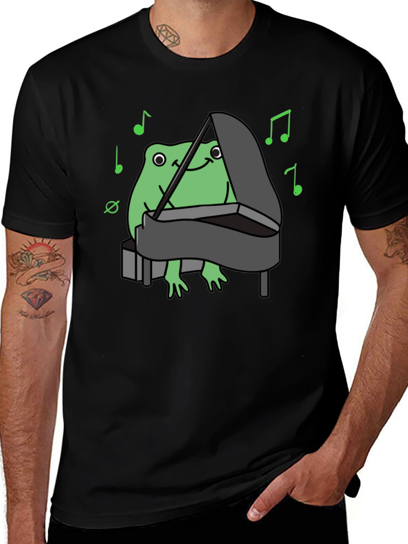 Variant 9 of Frog Playing Piano T-Shirt - Musical Amphibian Tee