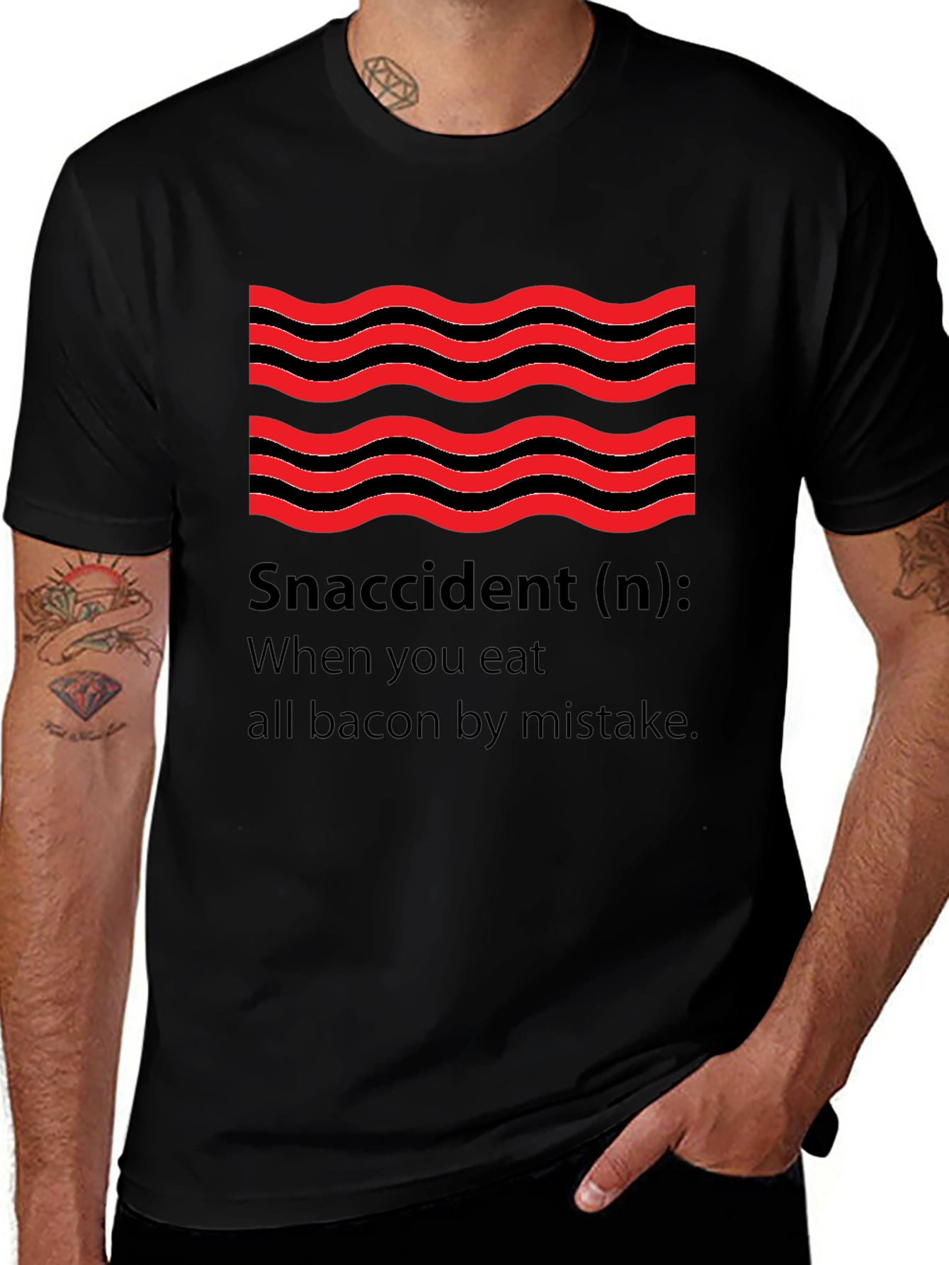 Variant 9 of Snaccident Bacon Lover T-Shirt - Funny Foodie Tee