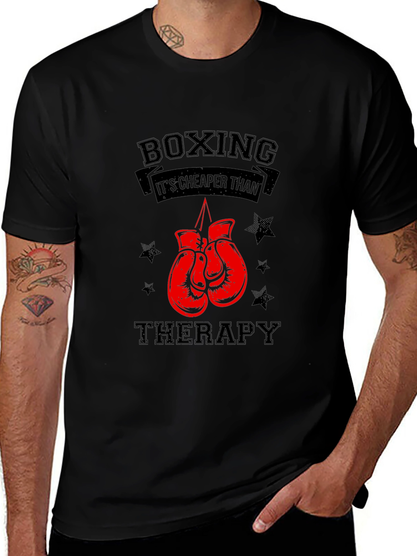Variant 23 of Boxing Therapy Graphic Tee - Black