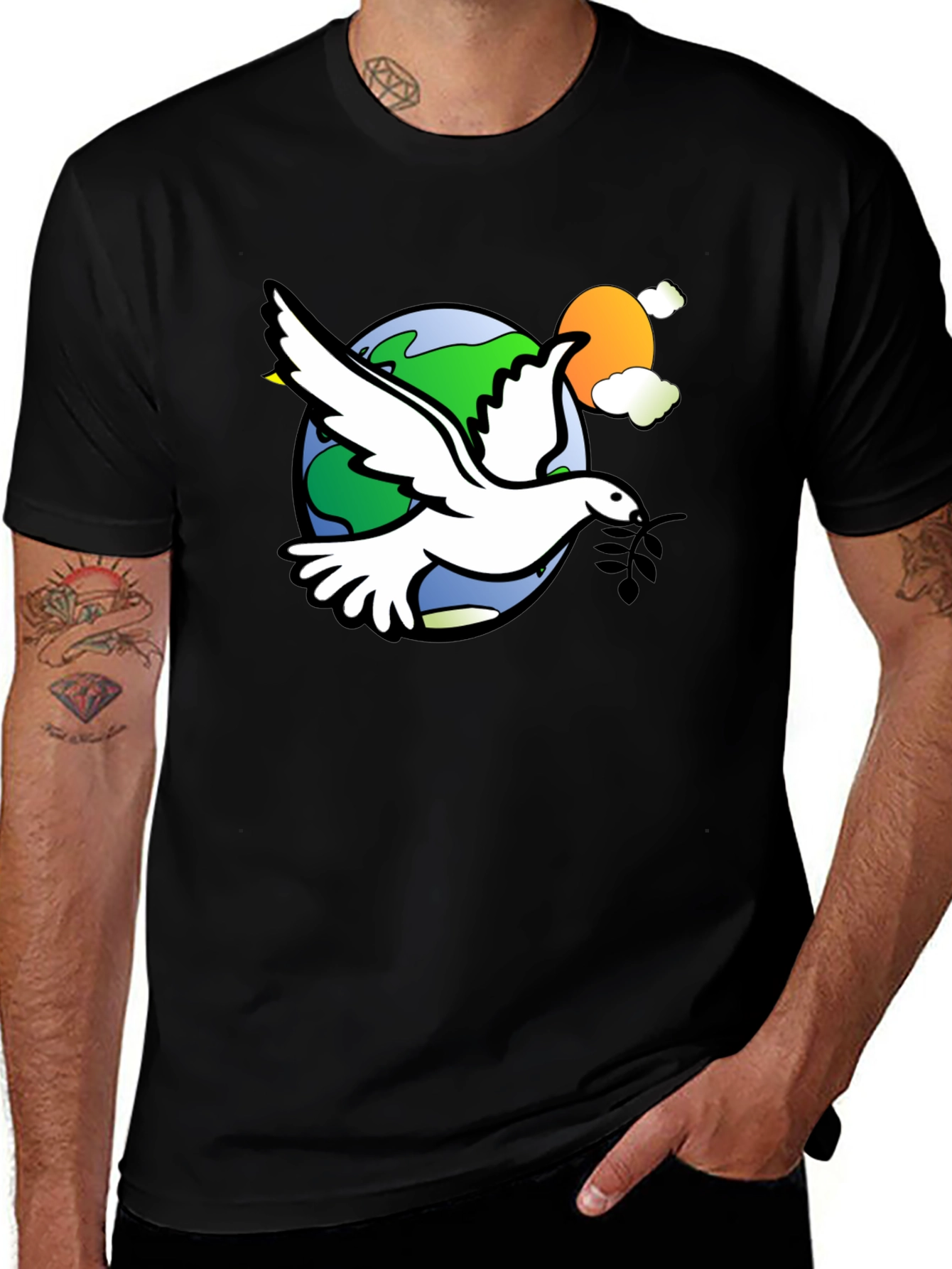 Peace Dove Graphic T-Shirt - Stylish Comfort