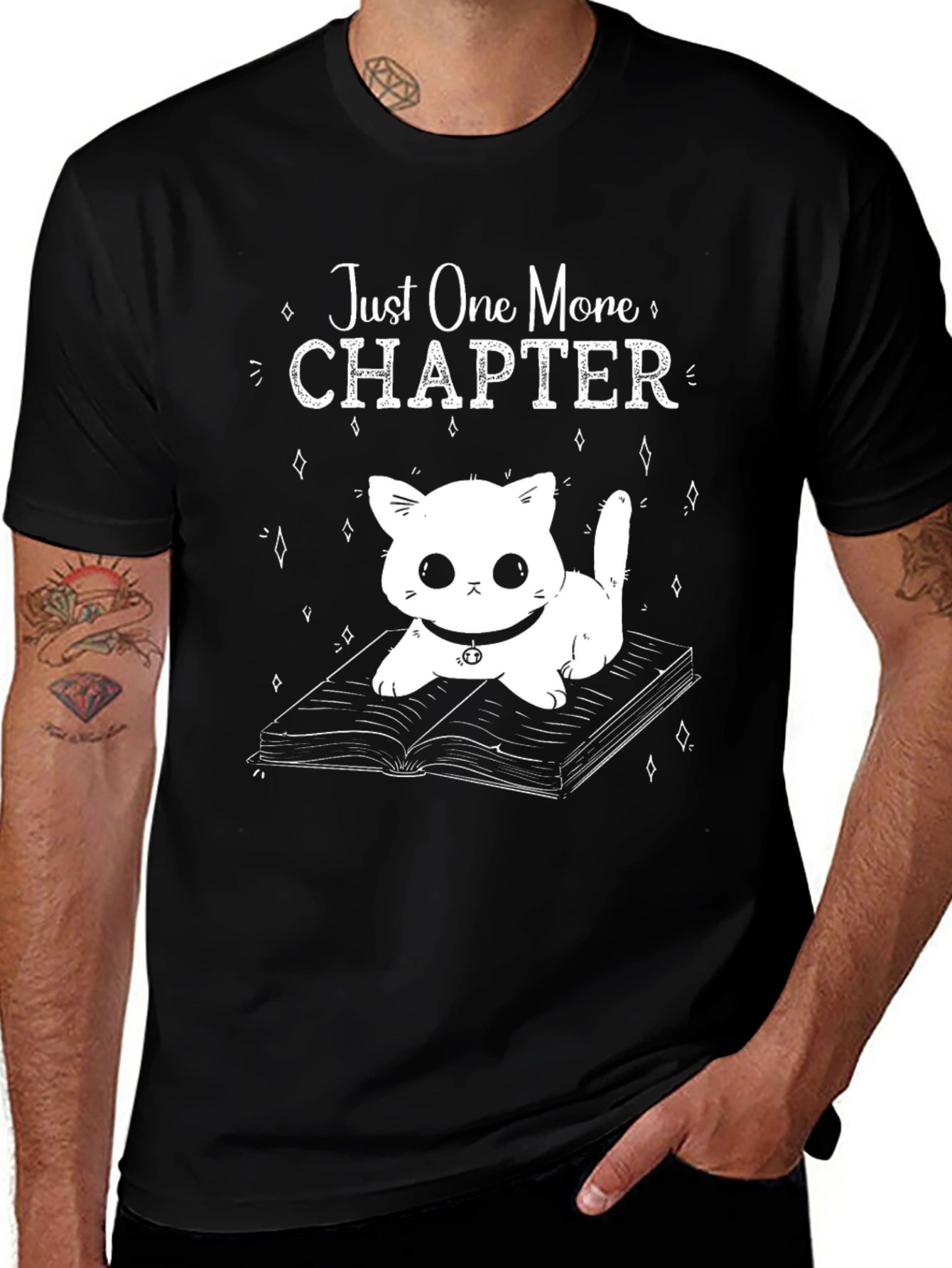 Variant 25 of Just One More Chapter Cat T-Shirt