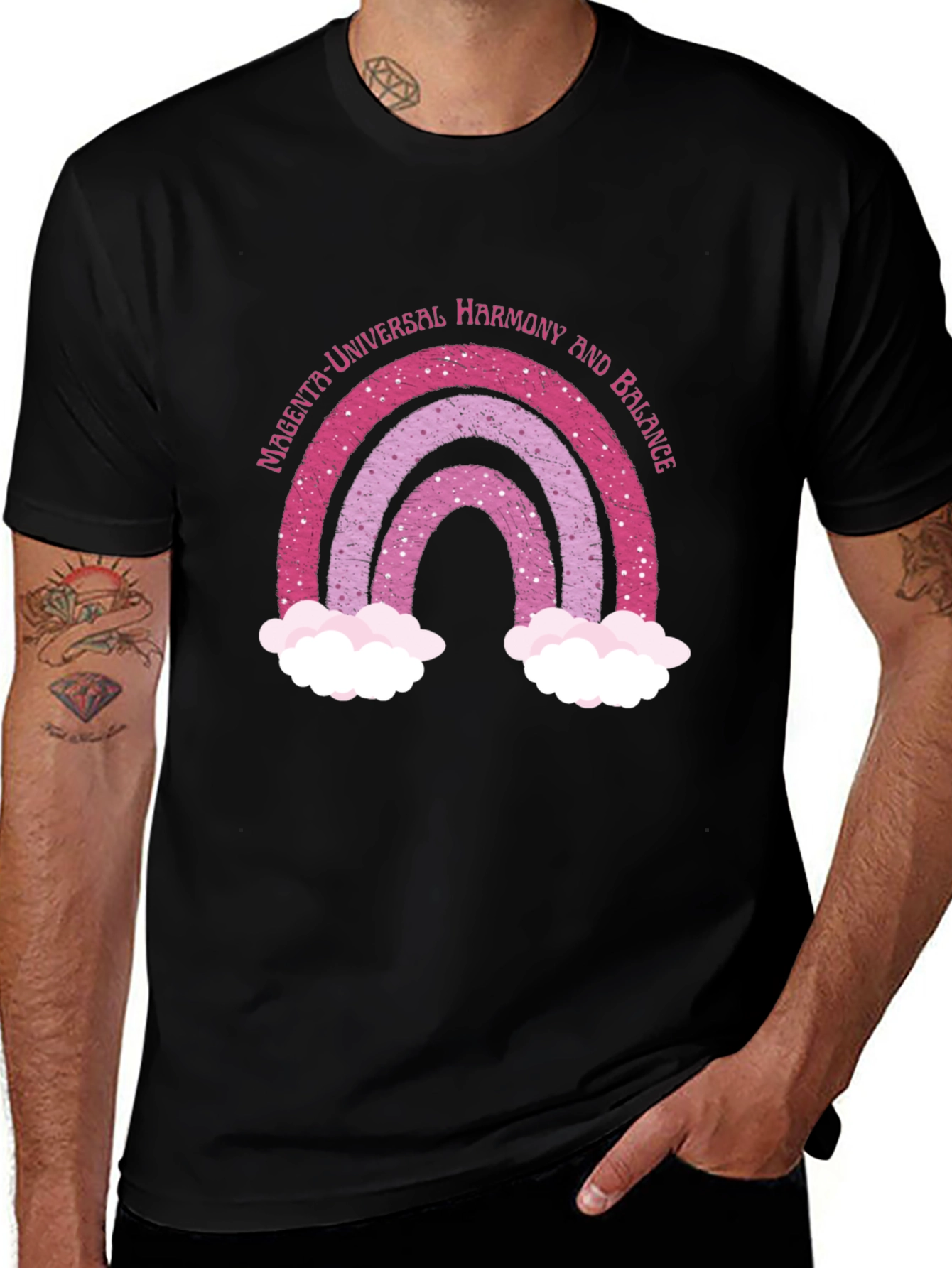 Variant 24 of Magenta Harmony Rainbow Graphic T-Shirt