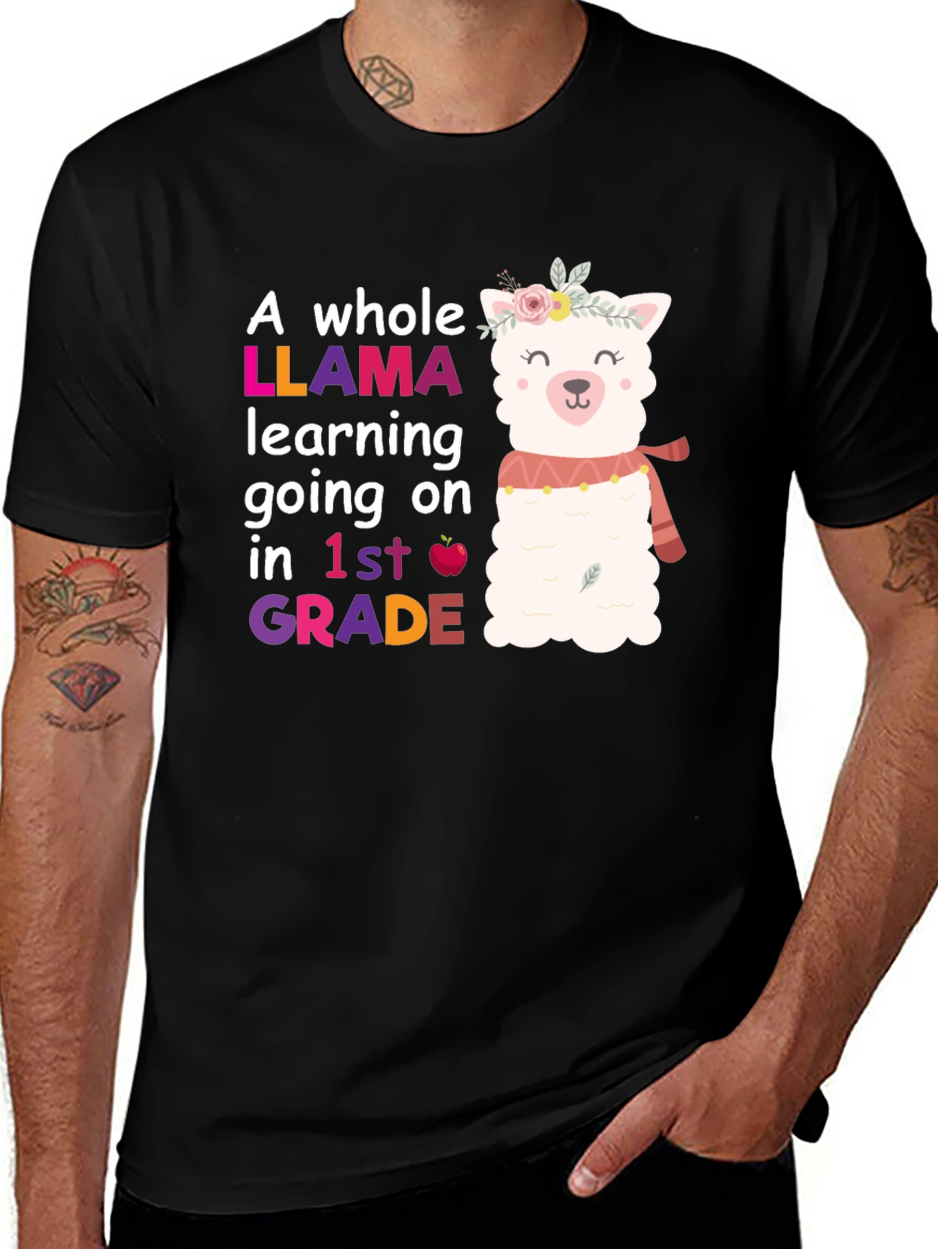 Variant 26 of First Grade Llama T-Shirt - Back to School