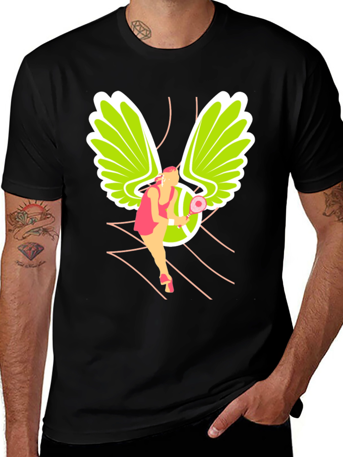 Variant 22 of Tennis Angel Graphic T-Shirt - Ace Your Style!