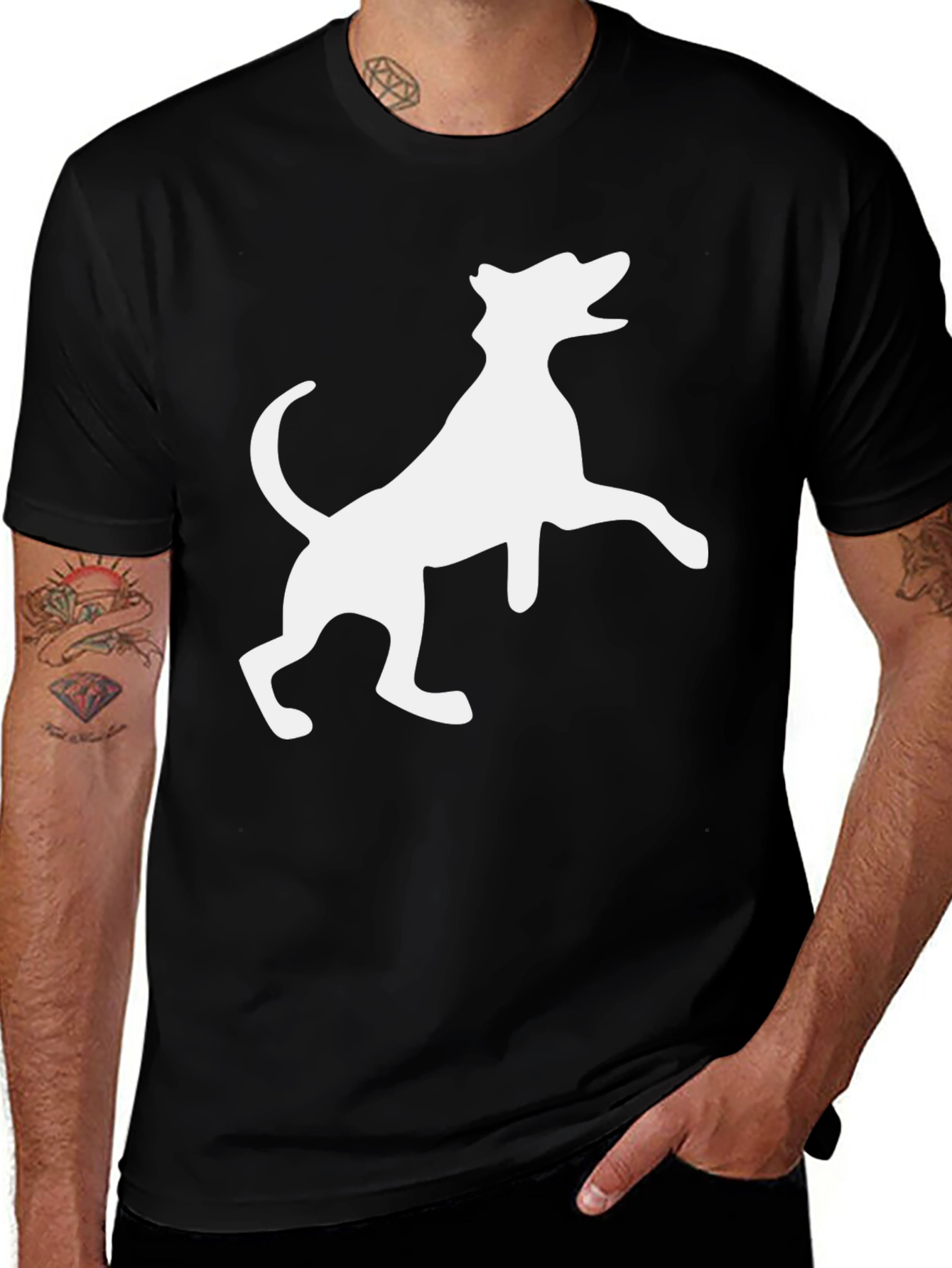 Variant 16 of Dog Silhouette Black T-Shirt