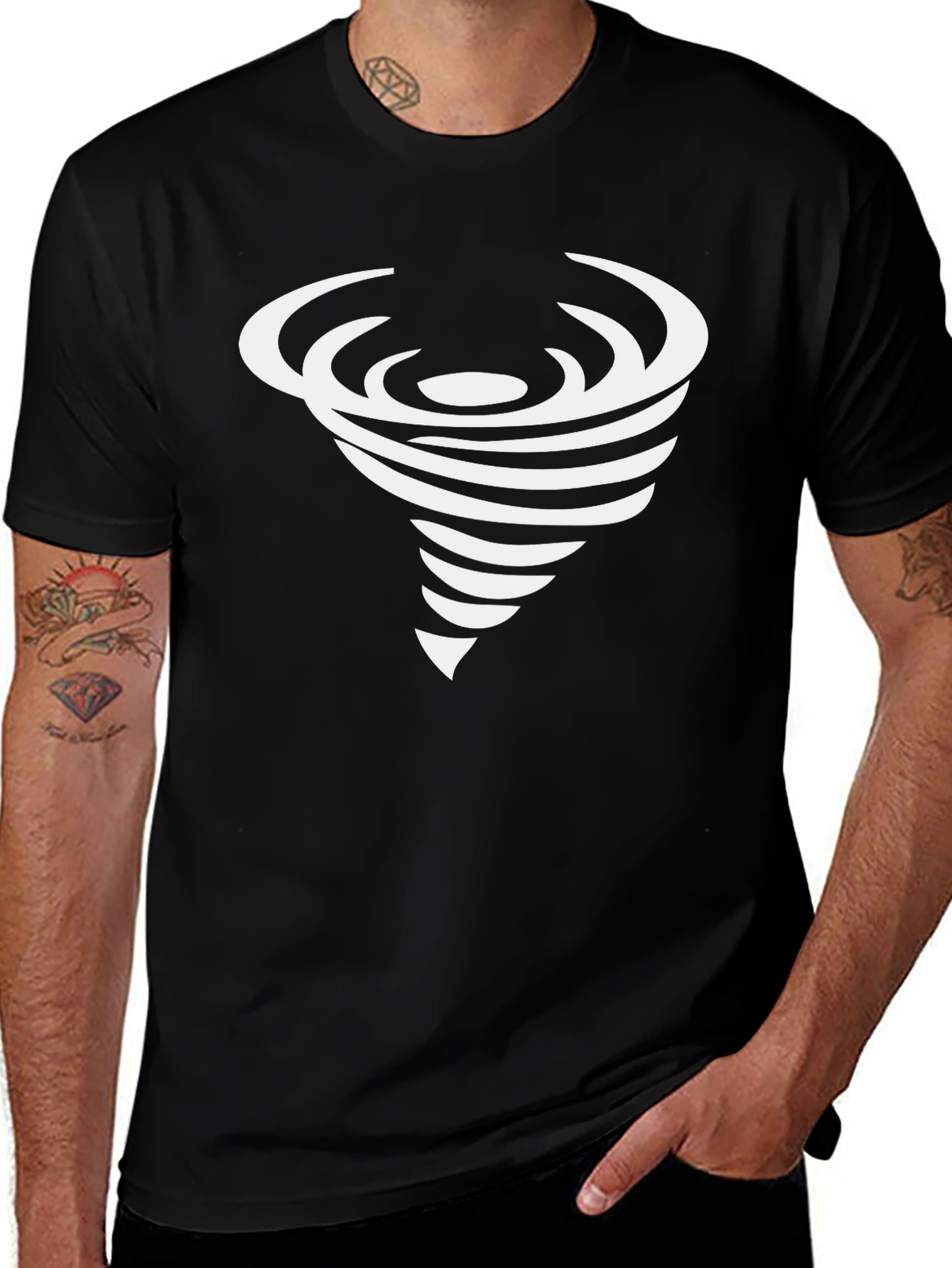 Variant 18 of Tornado Graphic T-Shirt - Black, Stylish Cotton Tee
