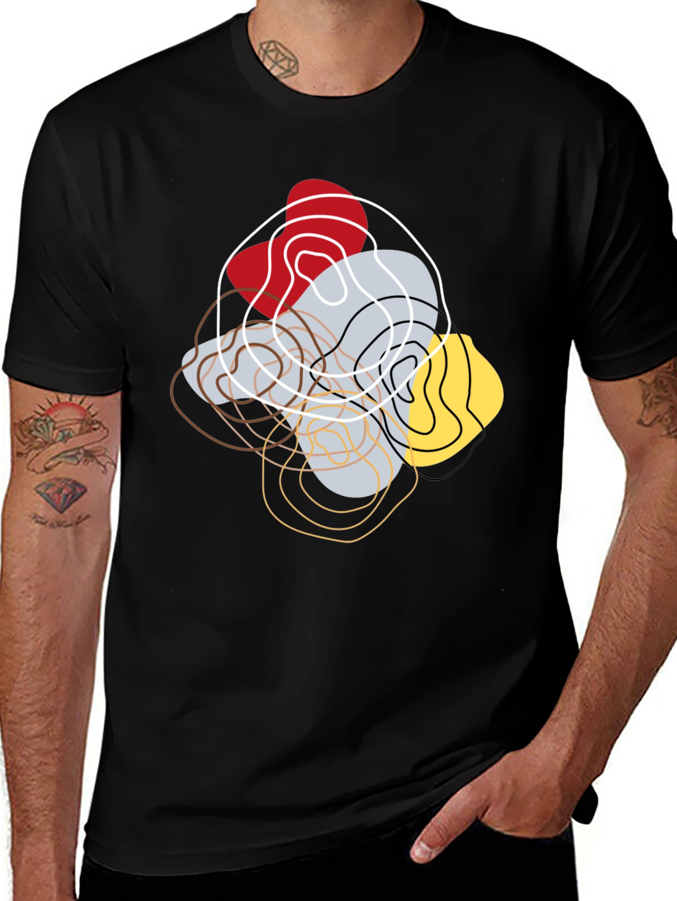 Variant 11 of Abstract Topographic T-Shirt - Modern Graphic Tee