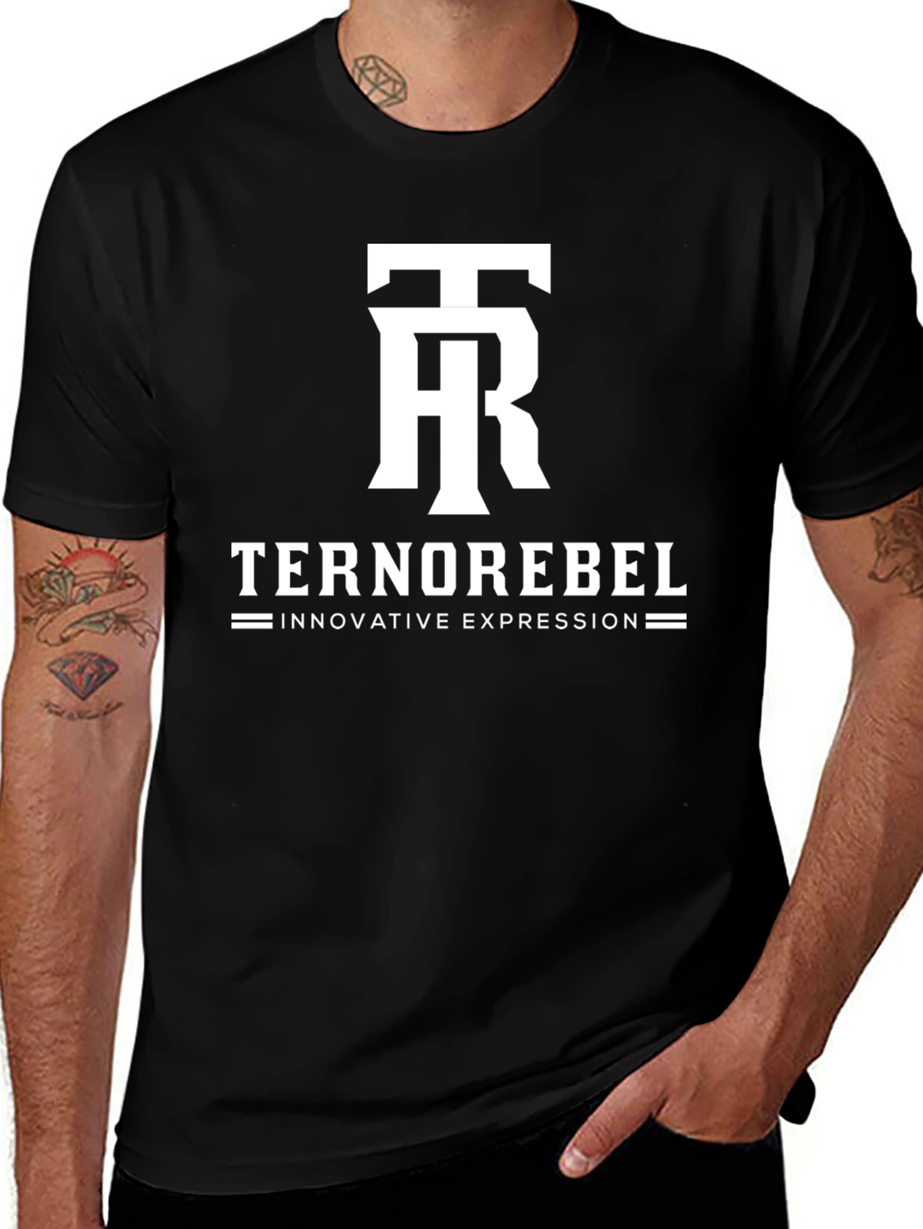 Variant 29 of TERNOREBEL Black Graphic Tee - Innovative Expression