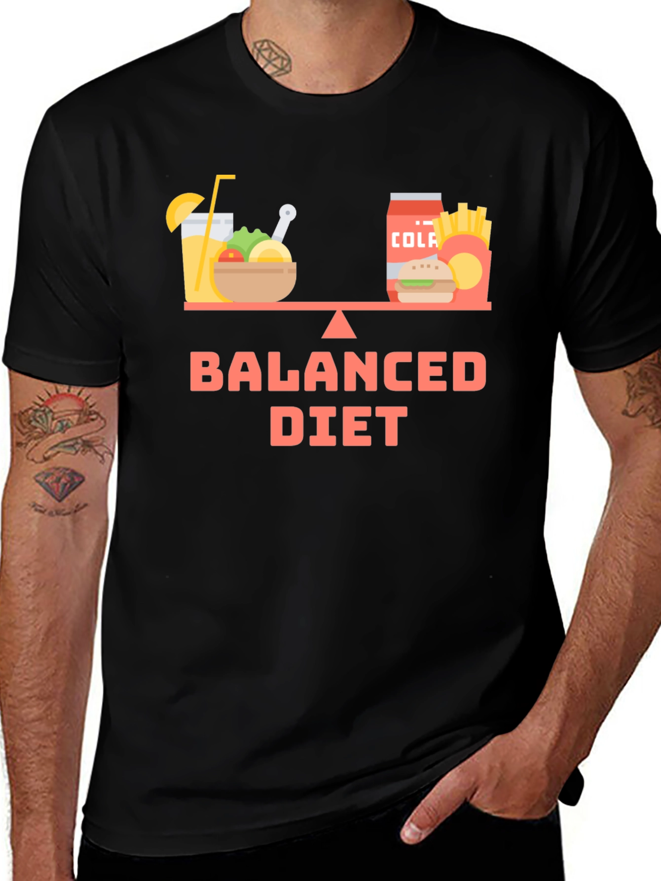 Variant 29 of Balanced Diet Black Graphic T-Shirt