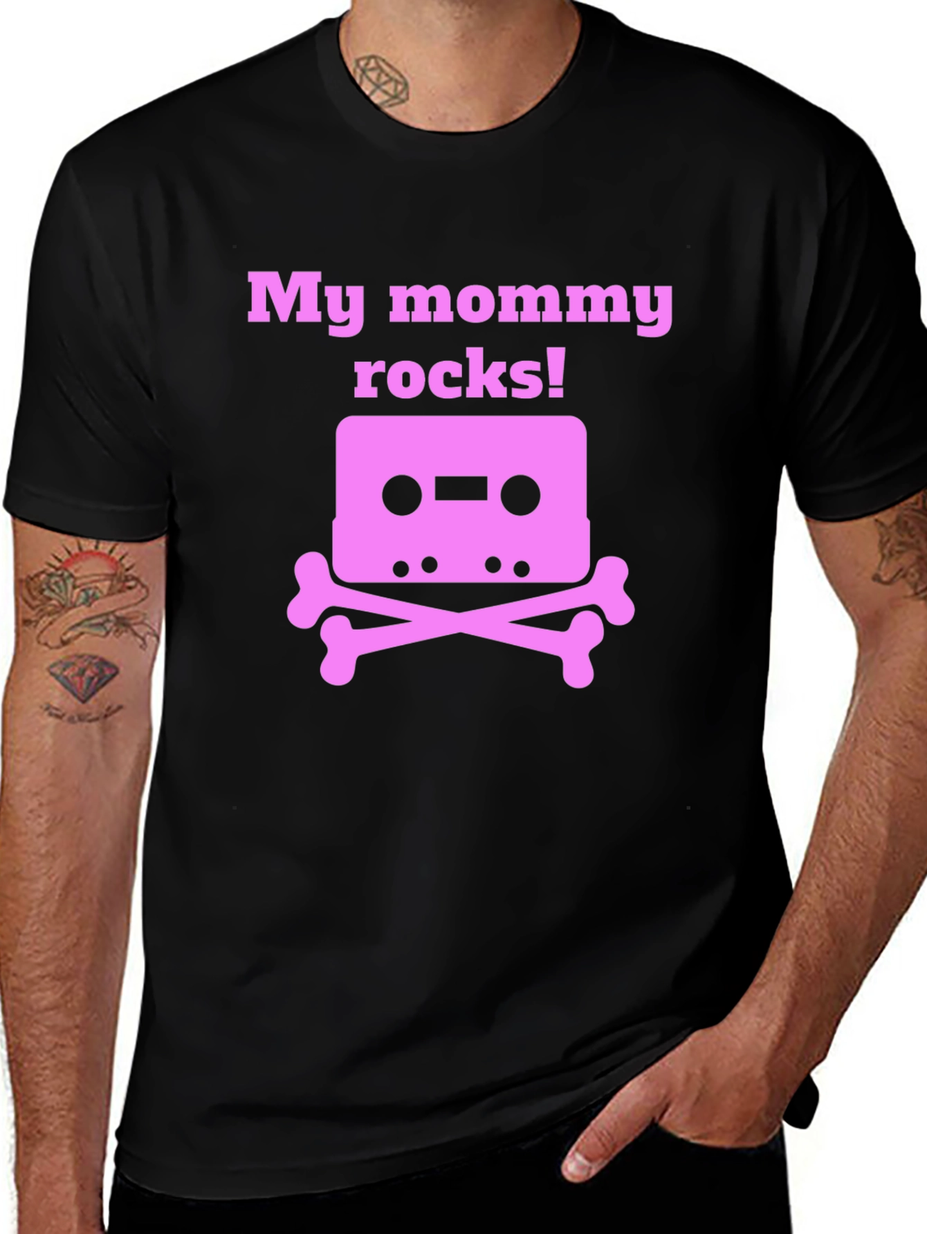 My Mommy Rocks T-Shirt - Cassette Skull Design
