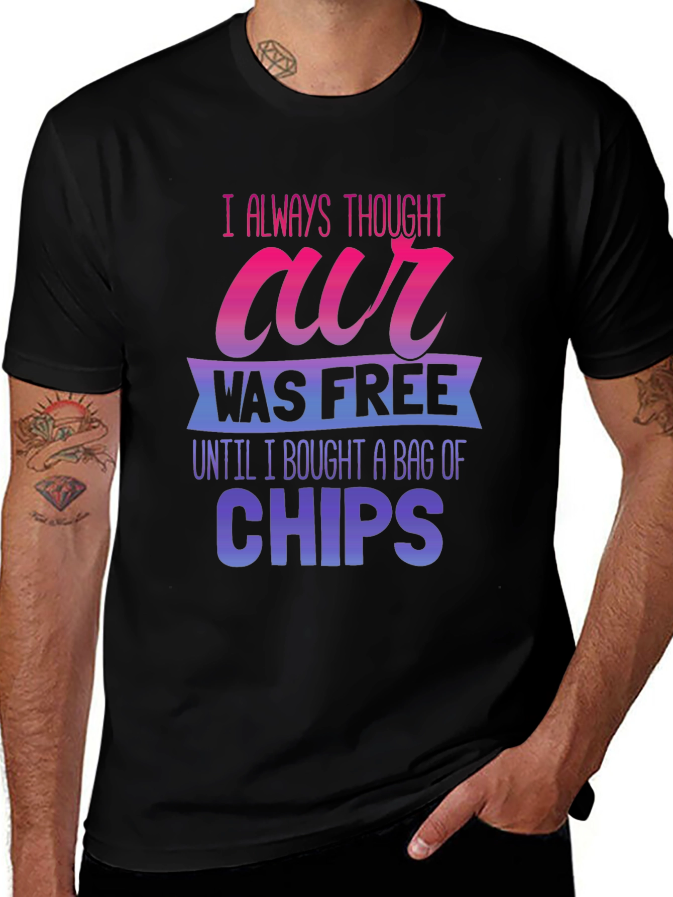 Variant 8 of Funny "Air Was Free Until Chips" Graphic Tee