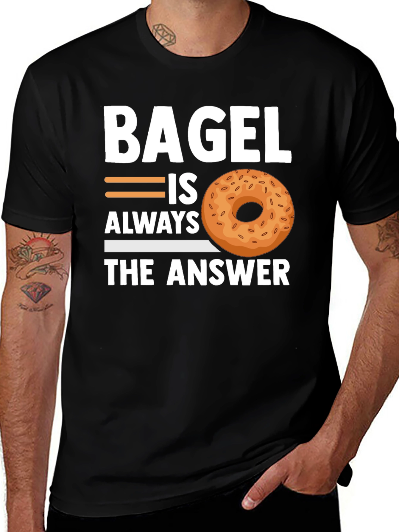 Variant 2 of Bagel Always The Answer T-Shirt - Unisex Cotton Tee
