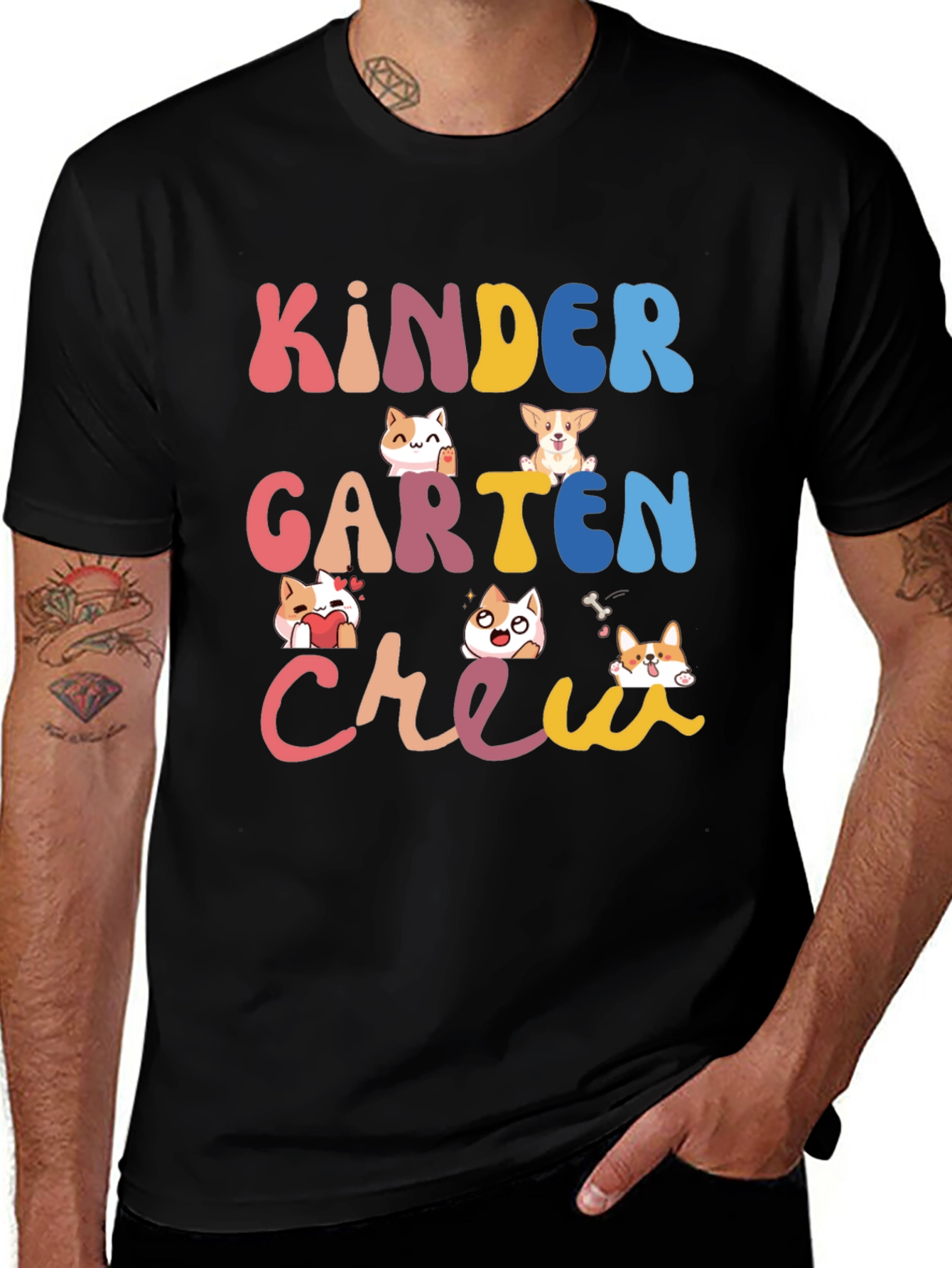Variant 7 of Kindergarten Crew Cute Animals T-Shirt