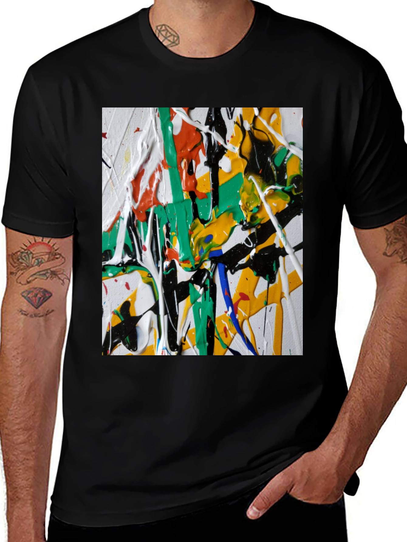 Variant 12 of Abstract Paint Splatter Graphic Tee - Modern Art Shirt