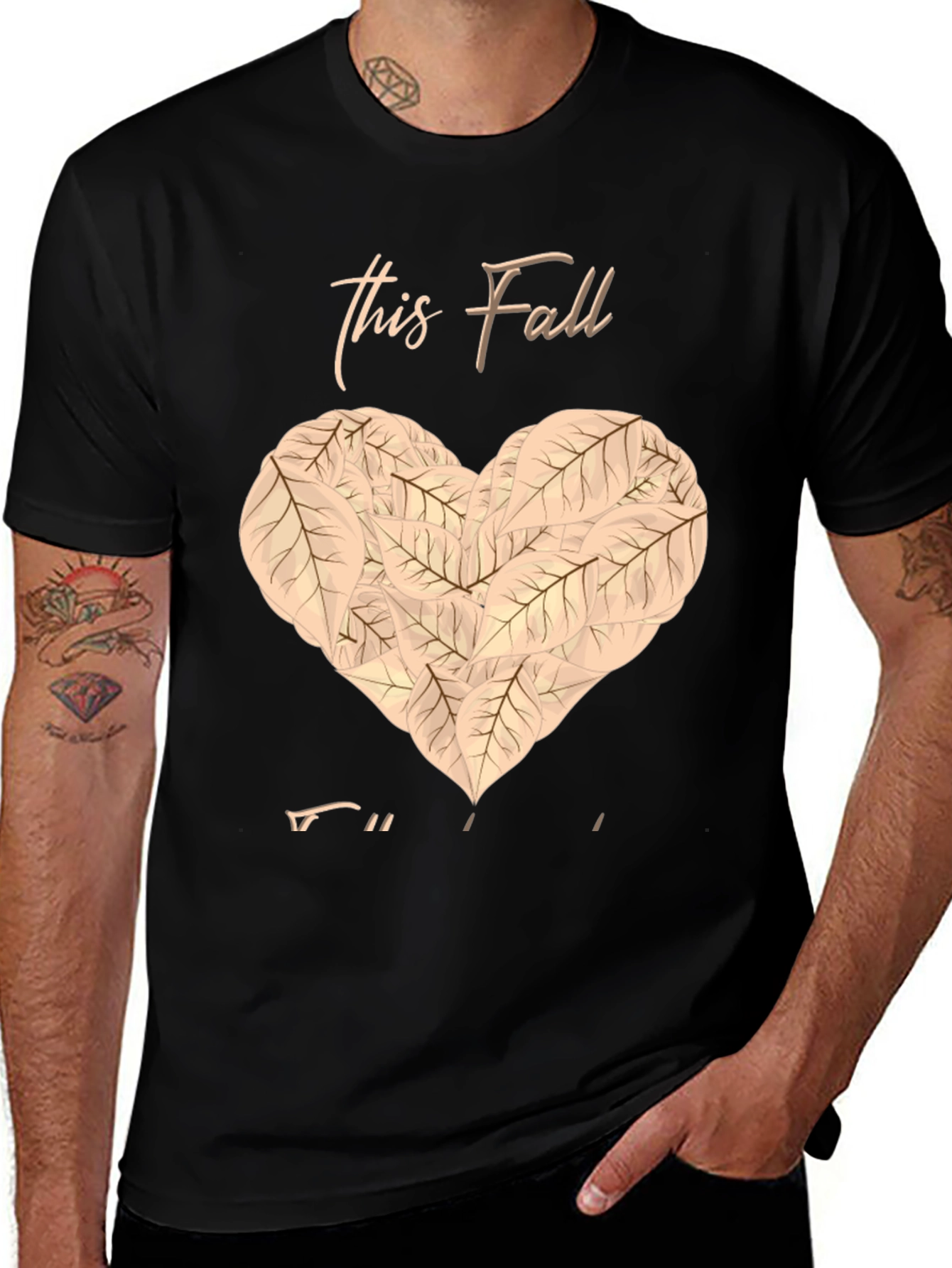 Black Fall in Love T-Shirt main image