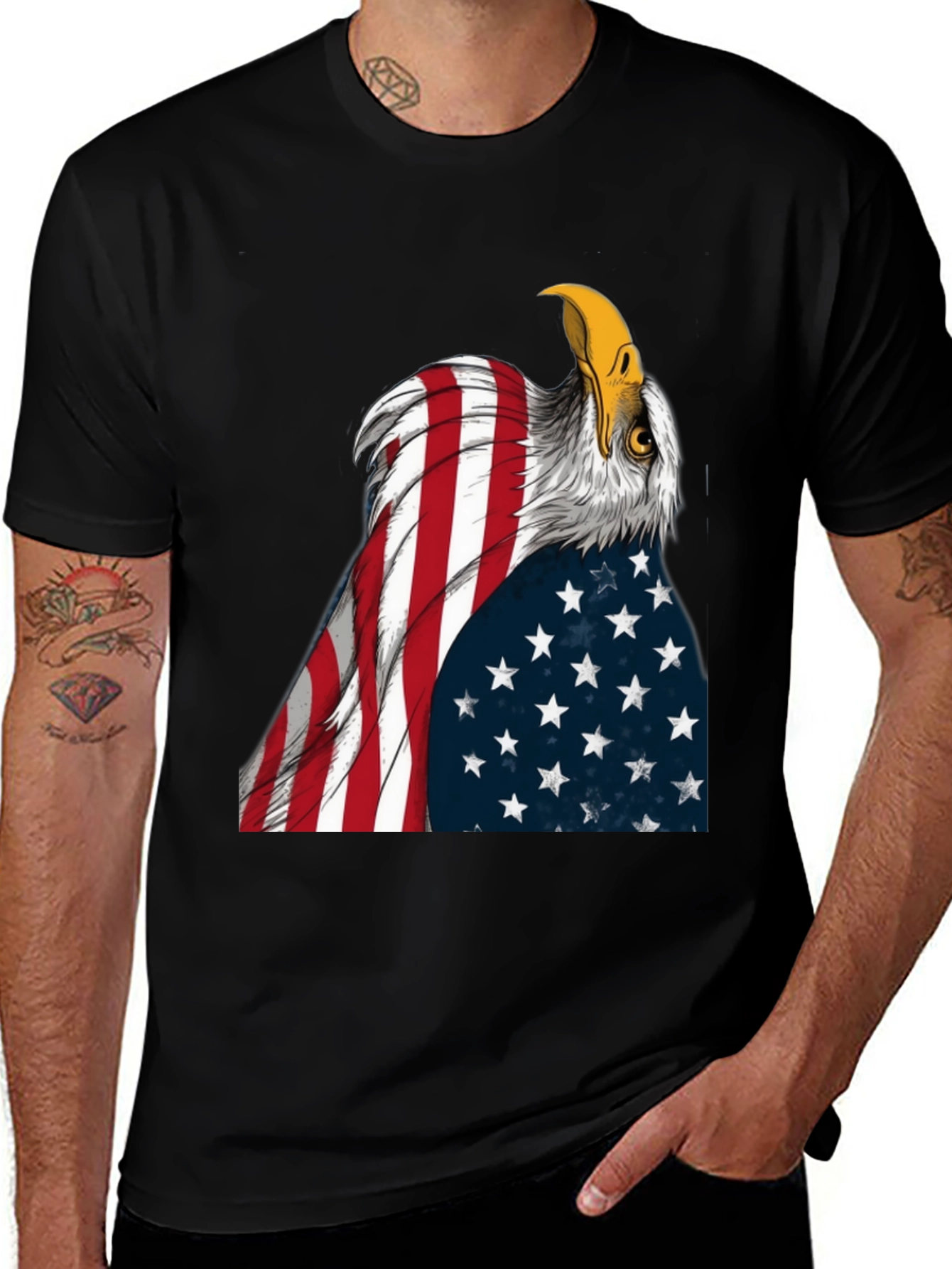 Variant 5 of American Eagle Flag Graphic Tee - Patriotic Design