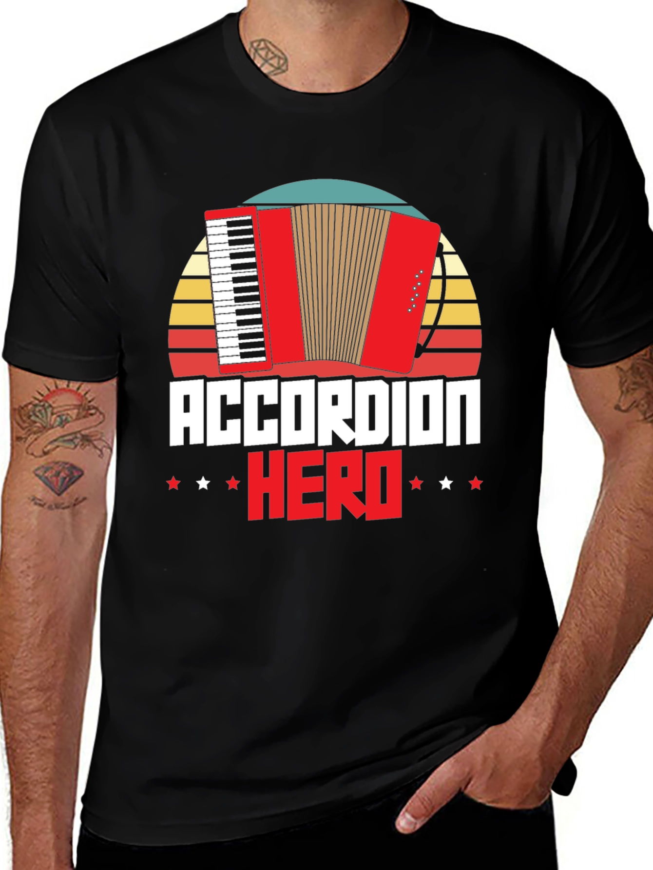 Variant 5 of Accordion Hero Graphic Tee Shirt
