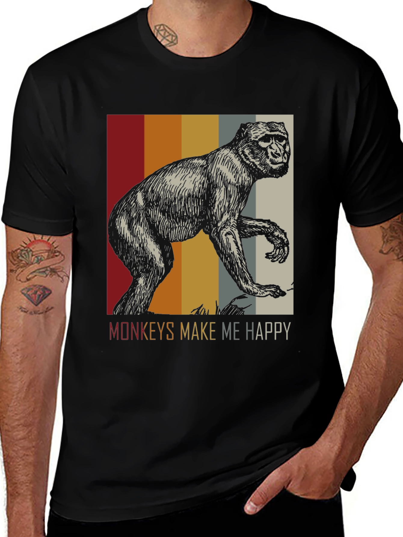 Variant 25 of Monkeys Make Me Happy Graphic Tee