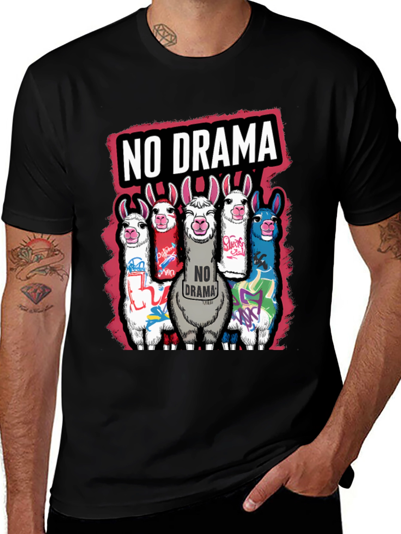 Variant 26 of No Drama Llama T-Shirt - Fun Graphic Tee