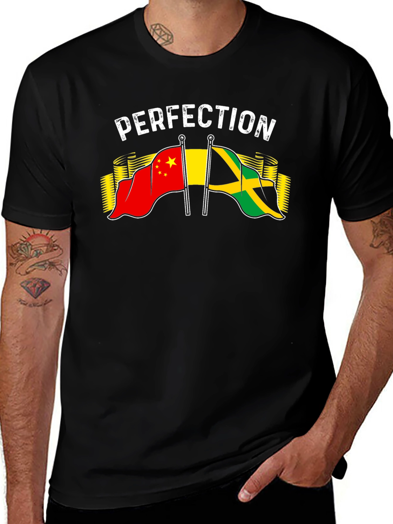 Perfection China Jamaica Flag Graphic T-Shirt
