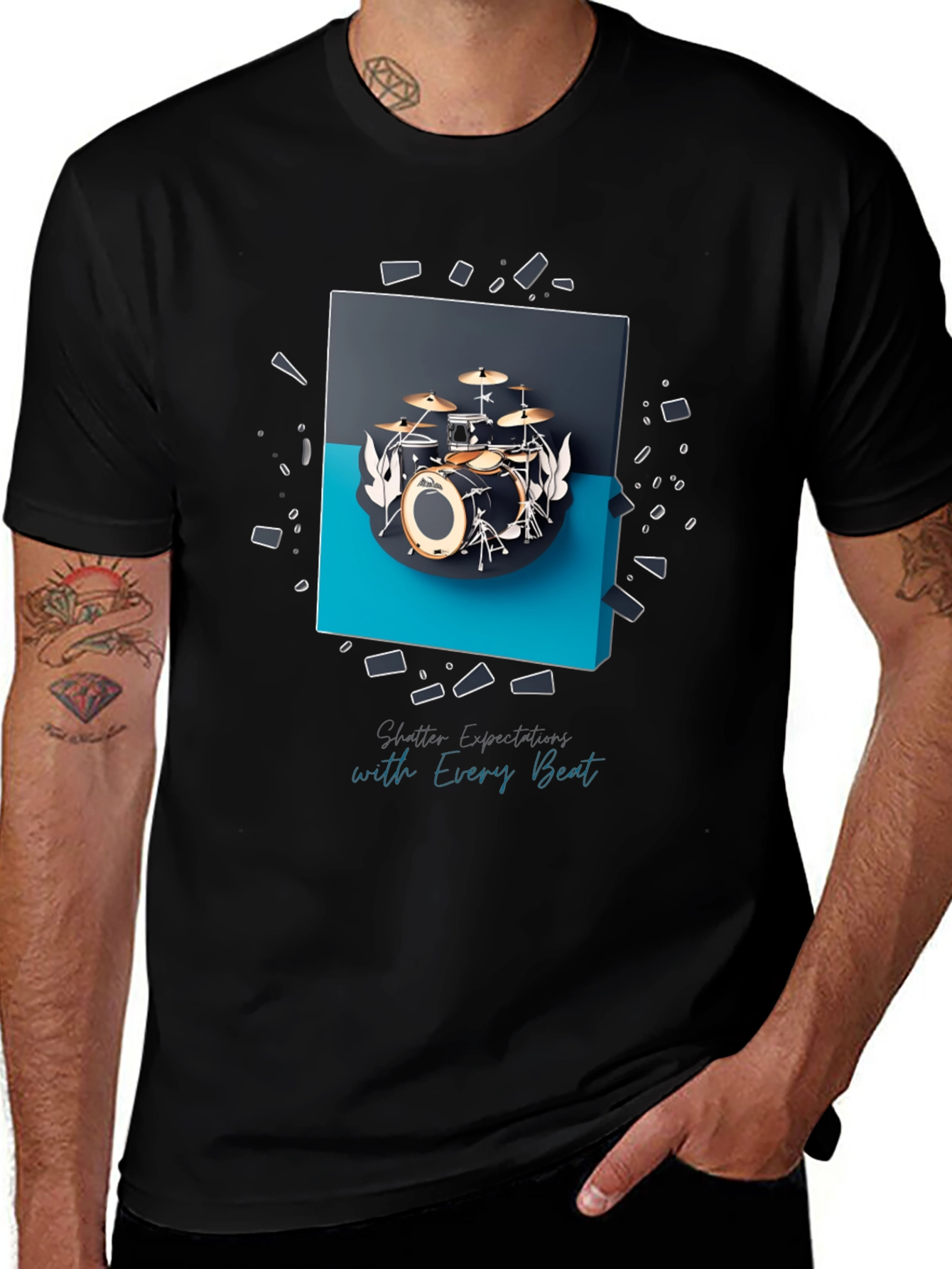 Drum Set Graphic Tee - Shatter Expectations With Every Beat