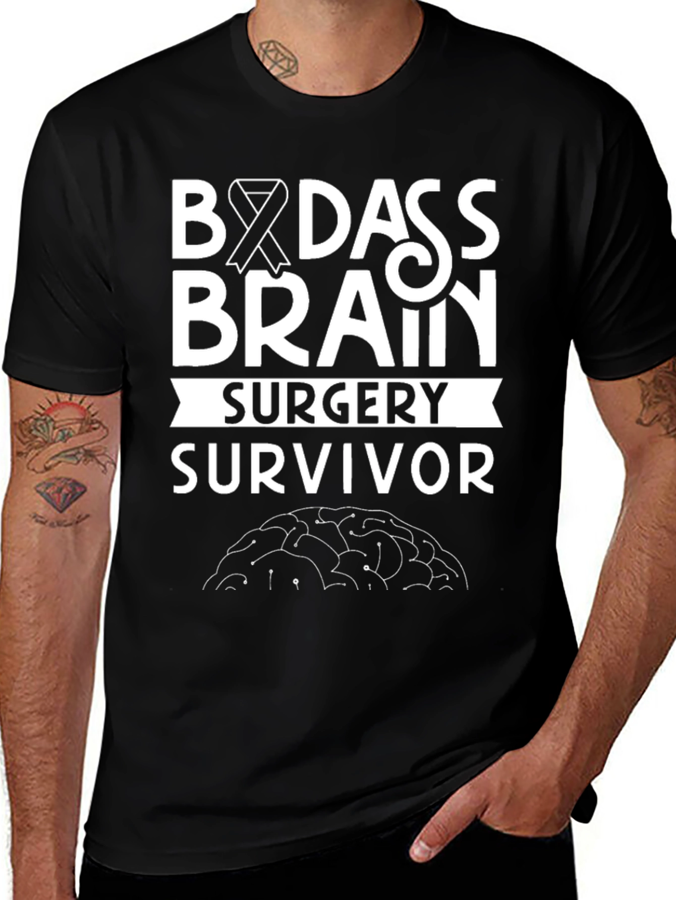 Variant 5 of Badass Brain Surgery Survivor T-Shirt