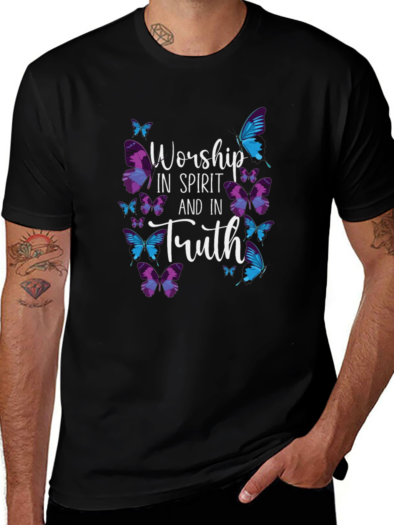 Variant 16 of Worship in Spirit and Truth Butterfly T-Shirt