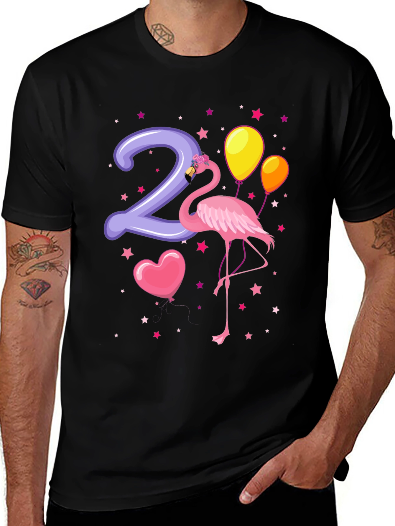 Variant 5 of Birthday Flamingo Two T-Shirt