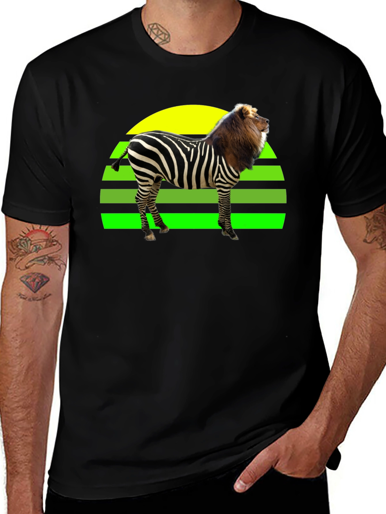 Variant 30 of Zebra Lion Hybrid T-Shirt - Unique Animal Design