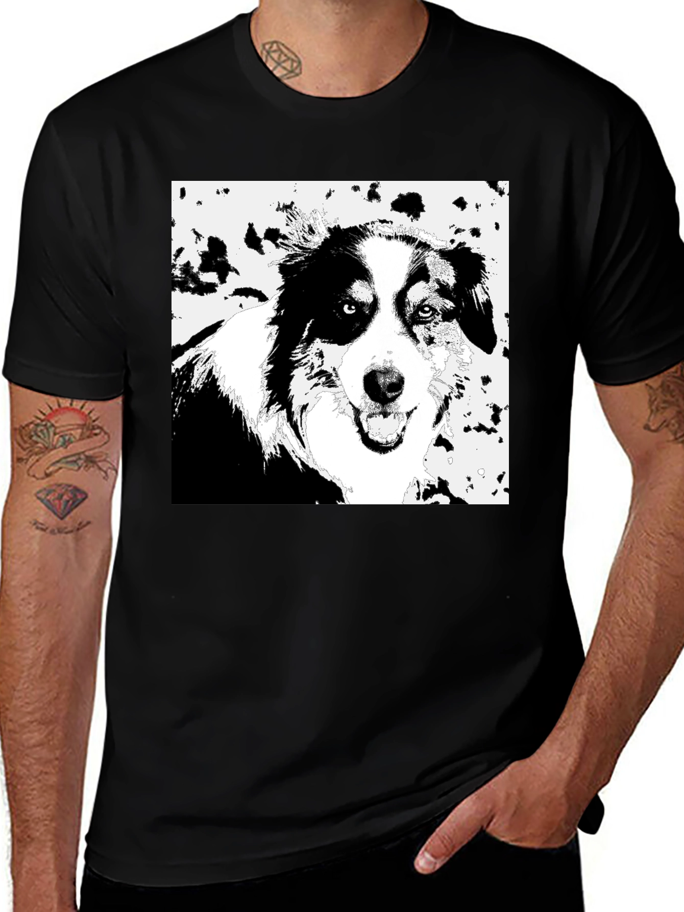 Variant 7 of Dog Graphic Black T-Shirt - Unisex