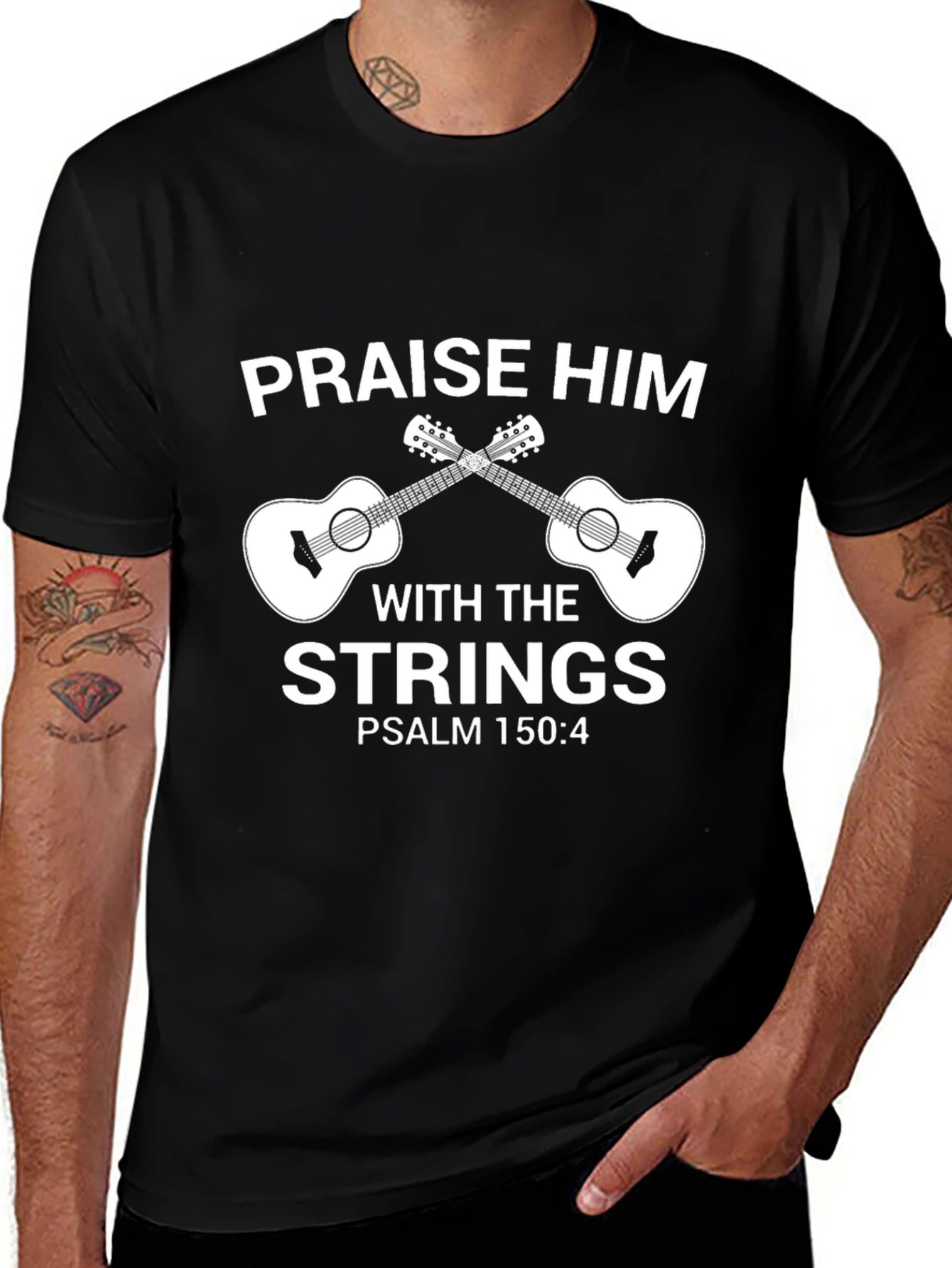 Praise Him with Strings T-Shirt - Christian Musician Tee