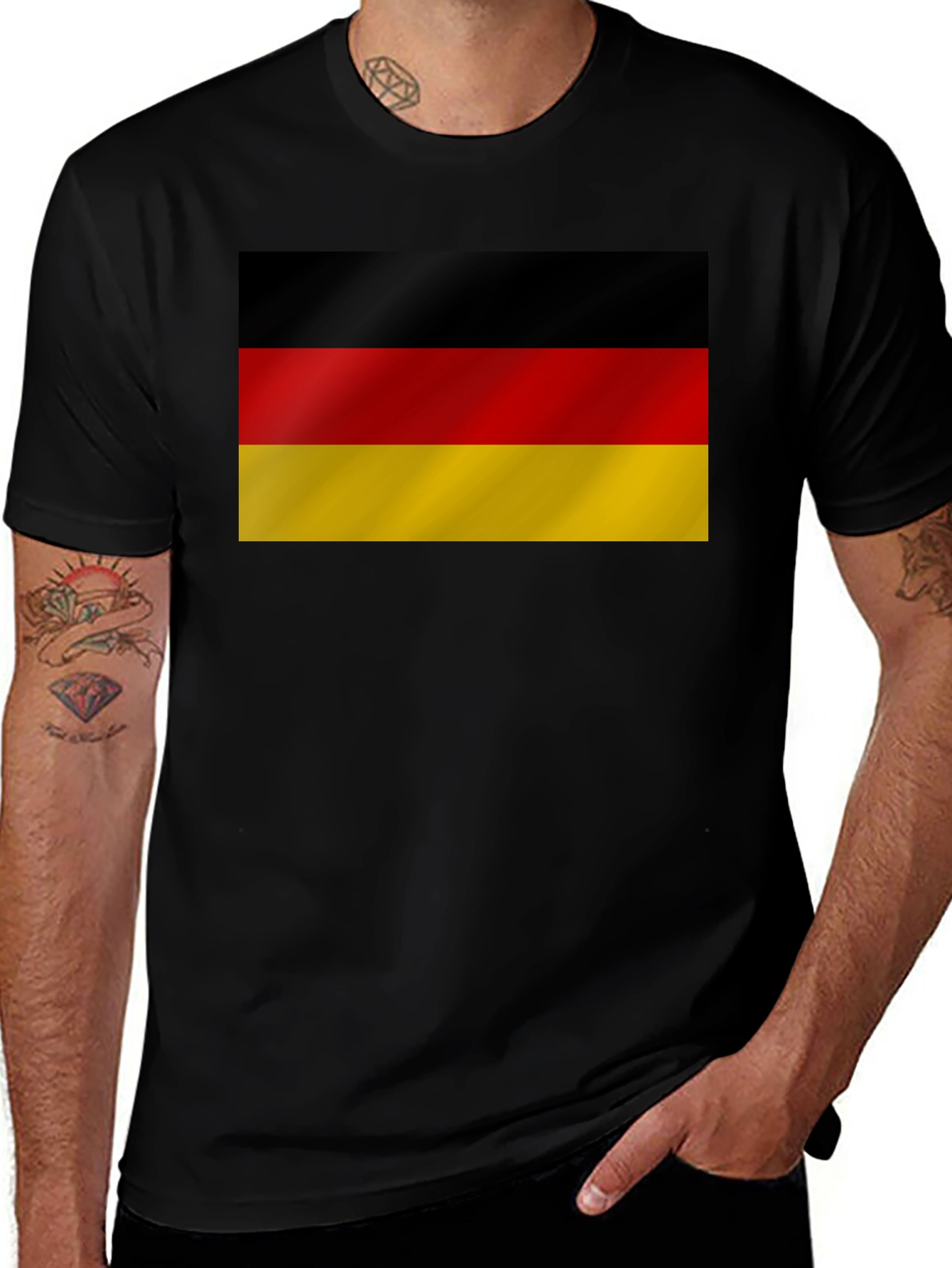 Variant 6 of Germany Flag T-Shirt - Black Cotton Tee