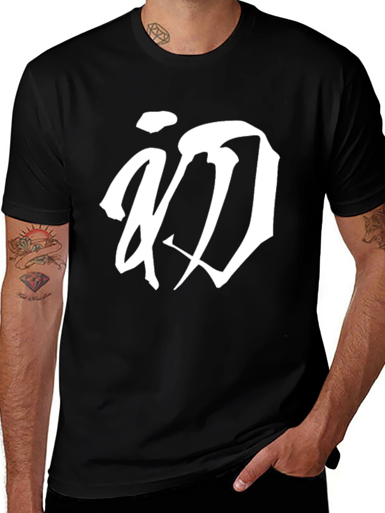 Variant 30 of Bold Graphic Print Black T-Shirt