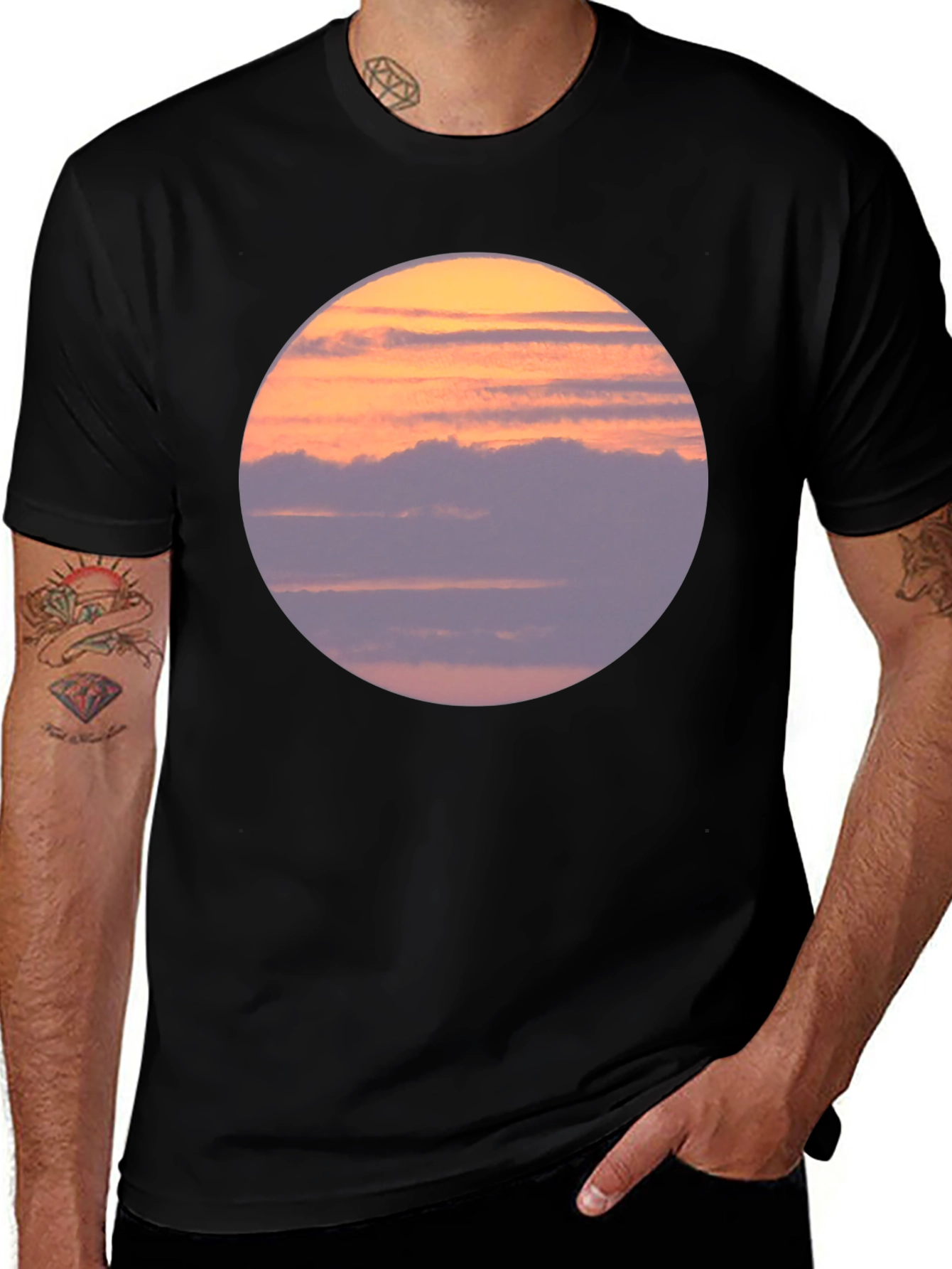 Variant 18 of Sunset Sky Graphic Tee - Soft Cotton Comfort