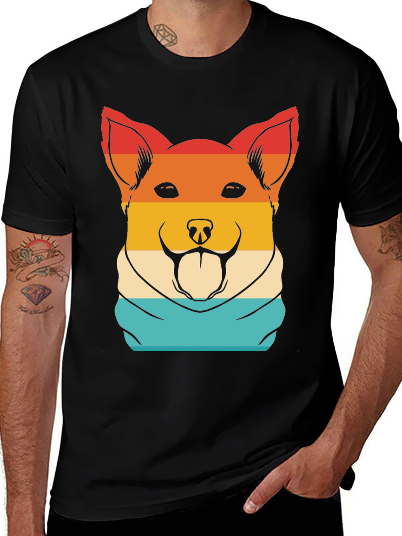 Retro Shiba Inu Dog Graphic T-Shirt