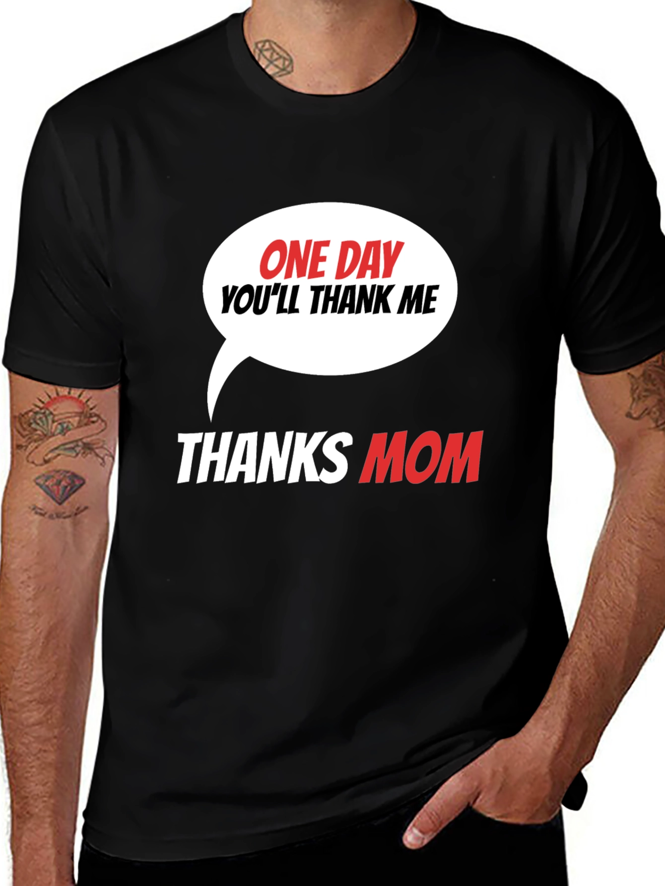 Variant 19 of Funny Thanks Mom Graphic T-Shirt