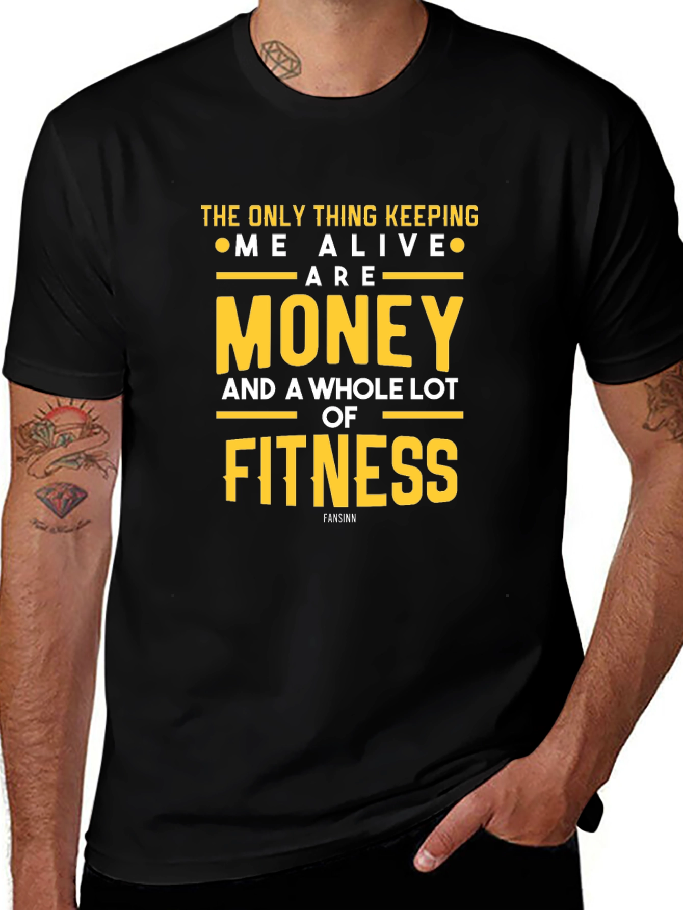 Variant 3 of Money & Fitness Graphic T-Shirt - Keep Me Alive!
