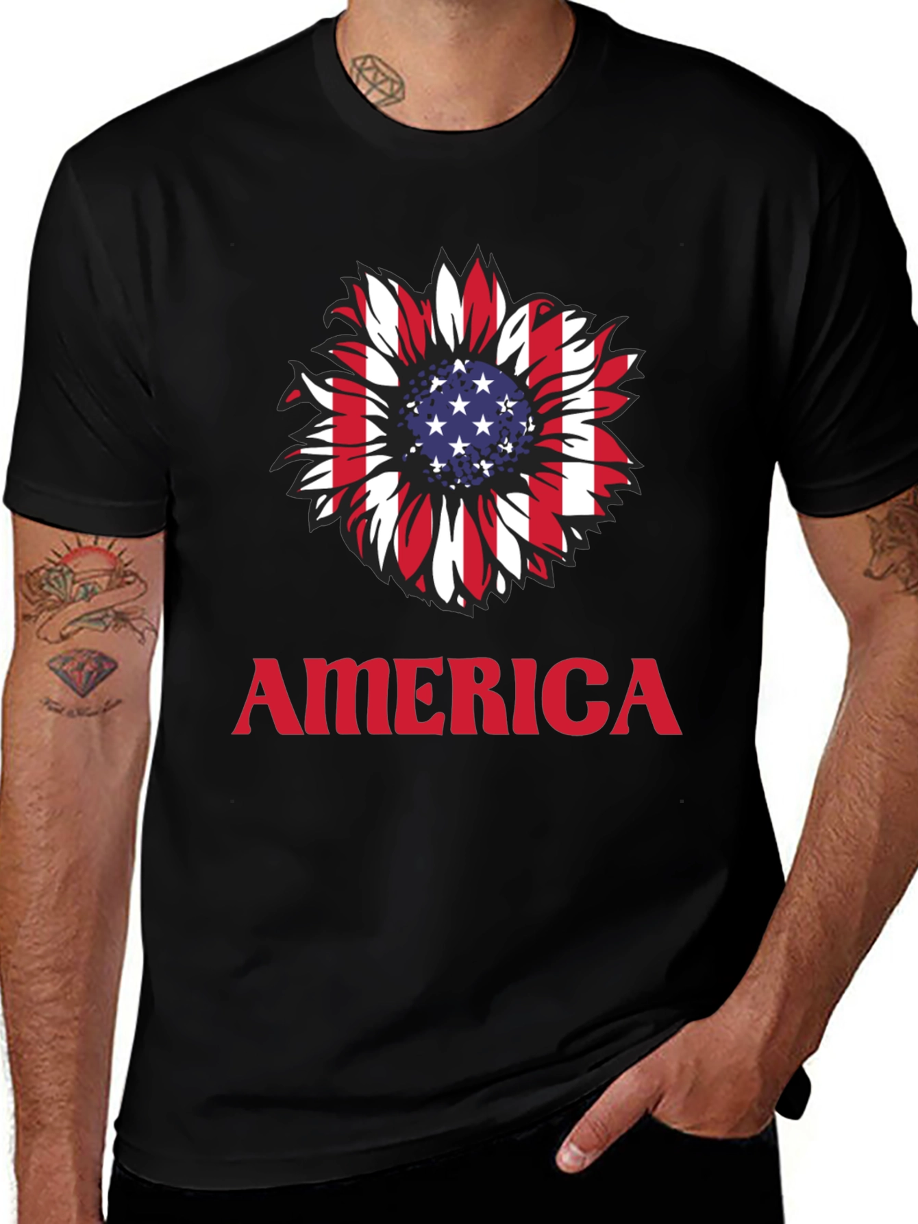 Variant 7 of Patriotic Sunflower America T-Shirt
