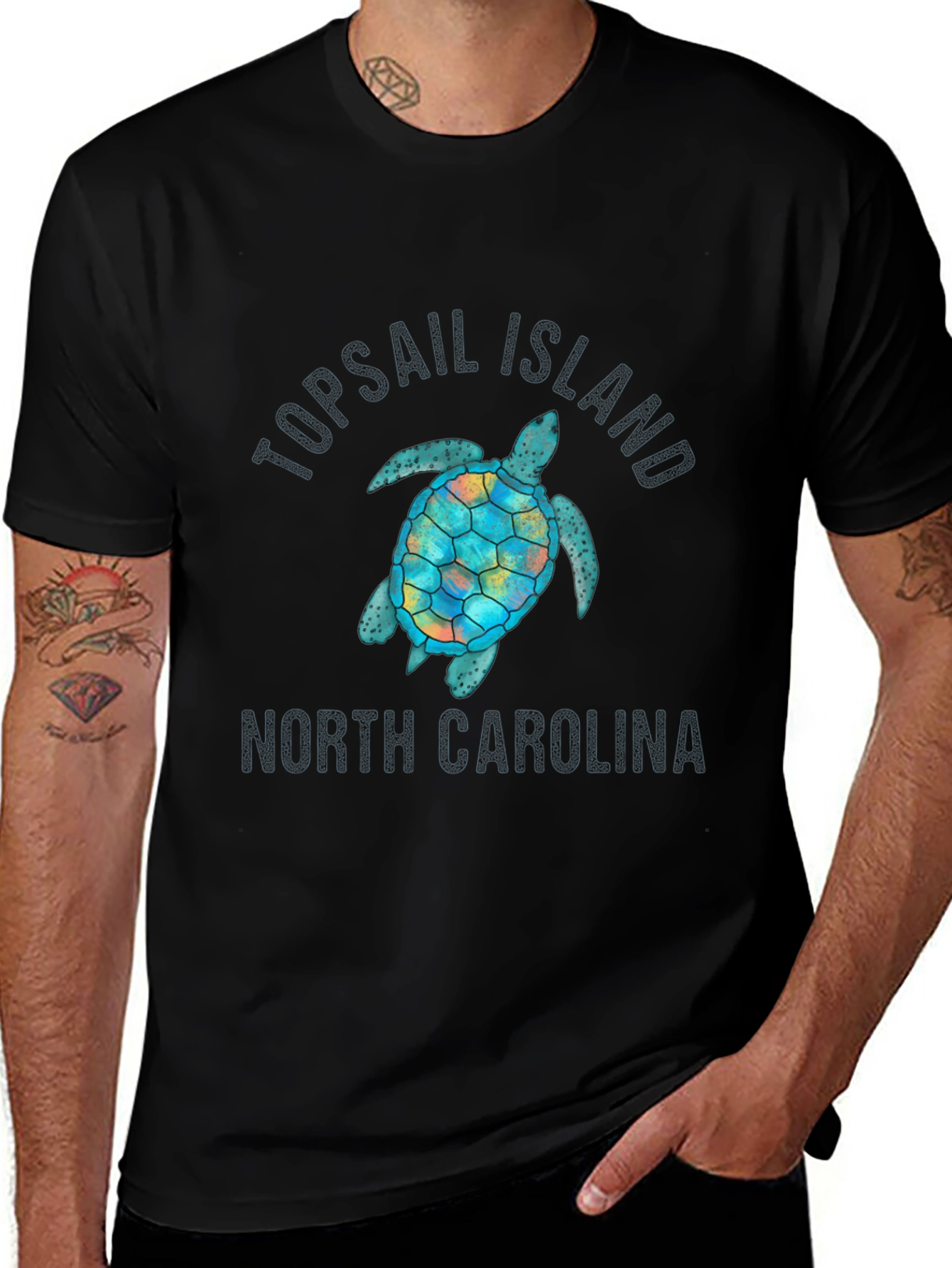 Topsail Island North Carolina Turtle Graphic T-Shirt