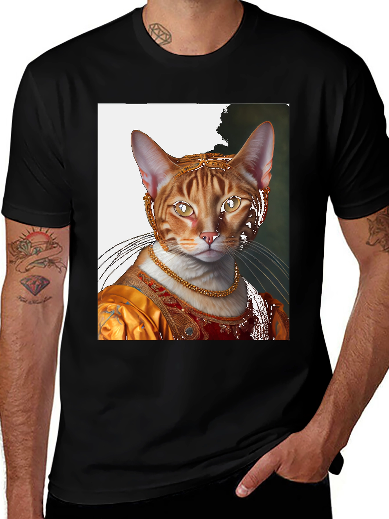 Variant 2 of Regal Cat T-Shirt - Feline Royalty