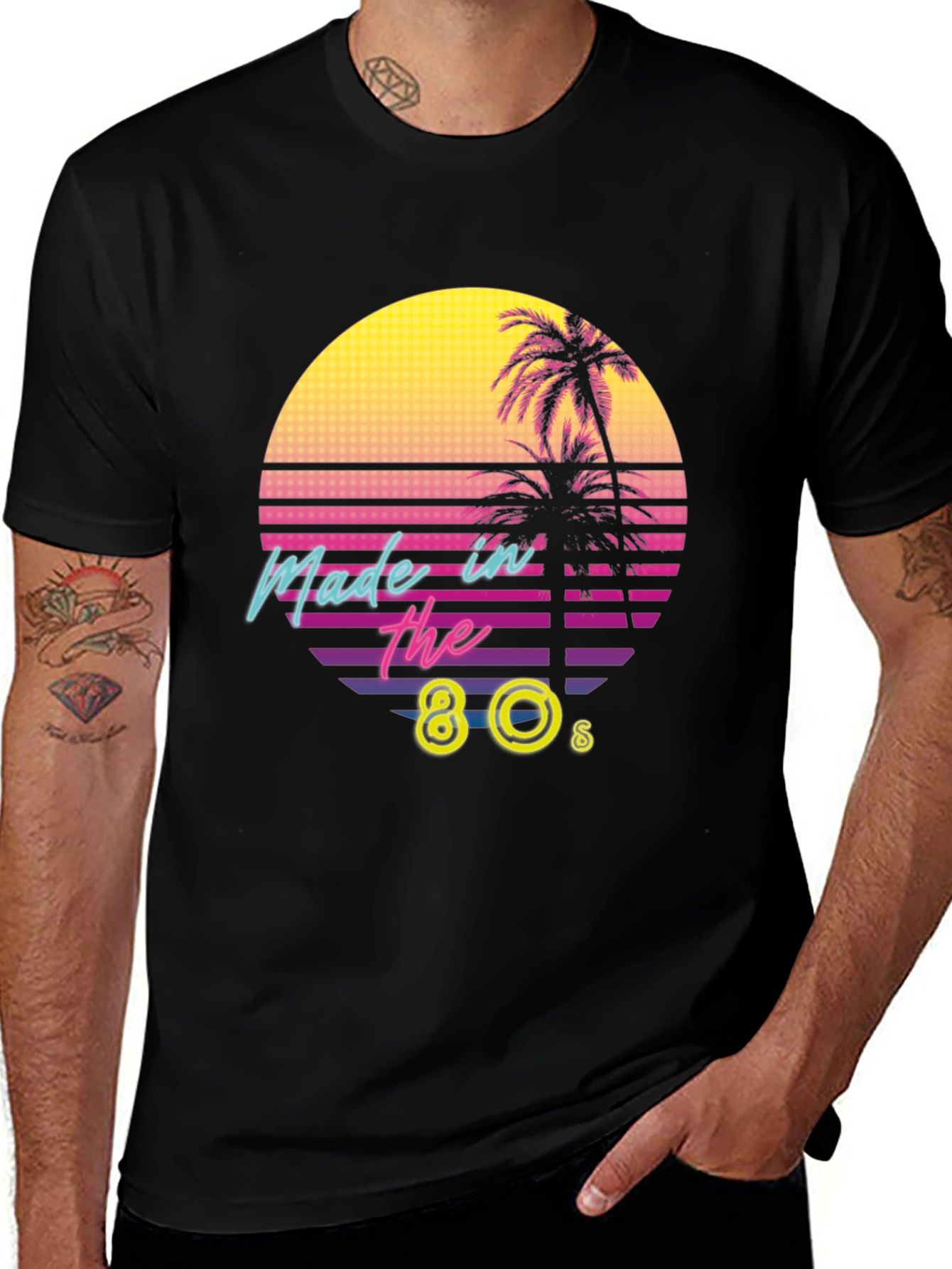 Variant 16 of Retro 80s Made In The 80s Palm Tree Graphic T-Shirt