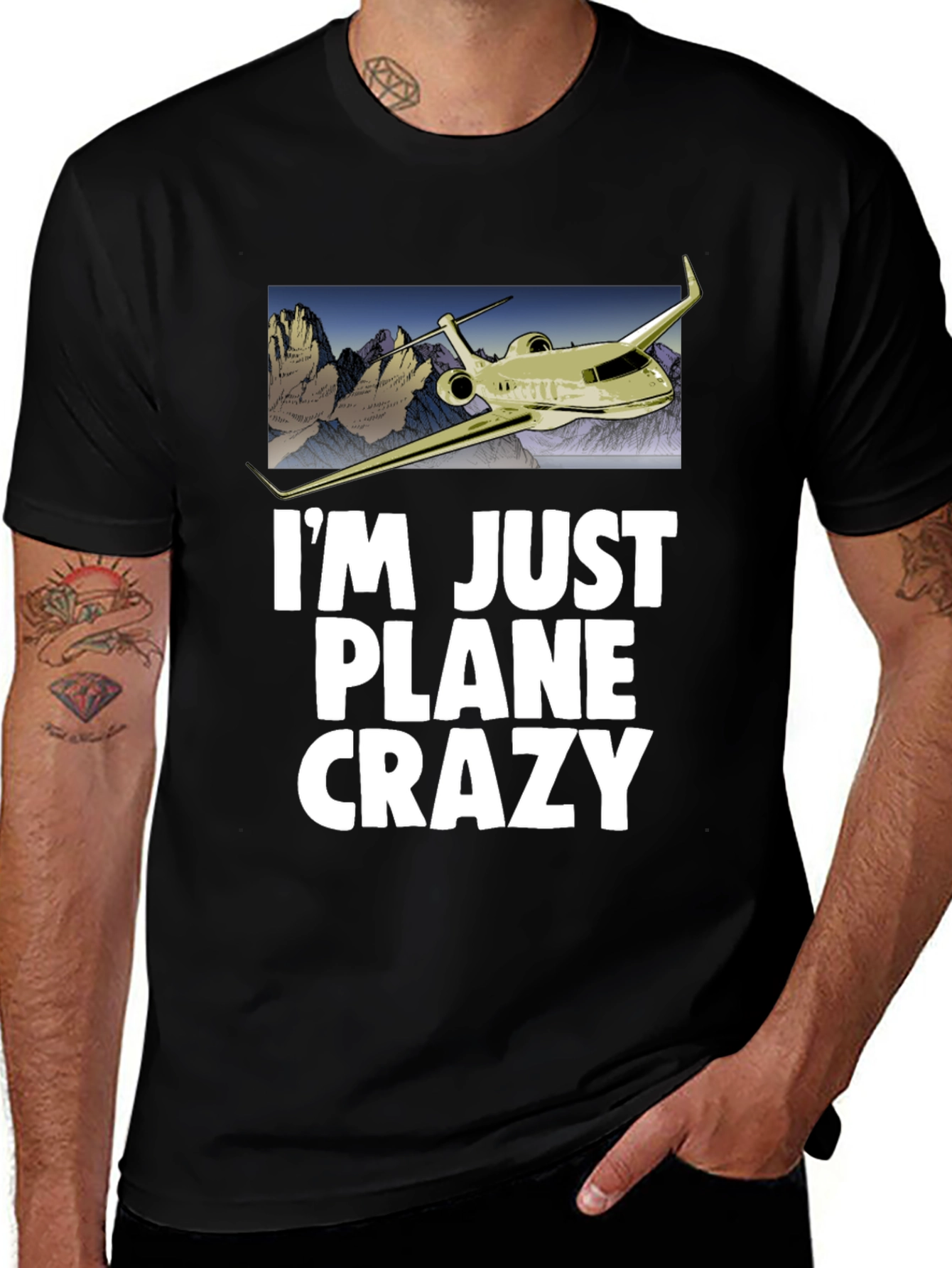 Variant 5 of I'm Just Plane Crazy T-Shirt - Airplane Design