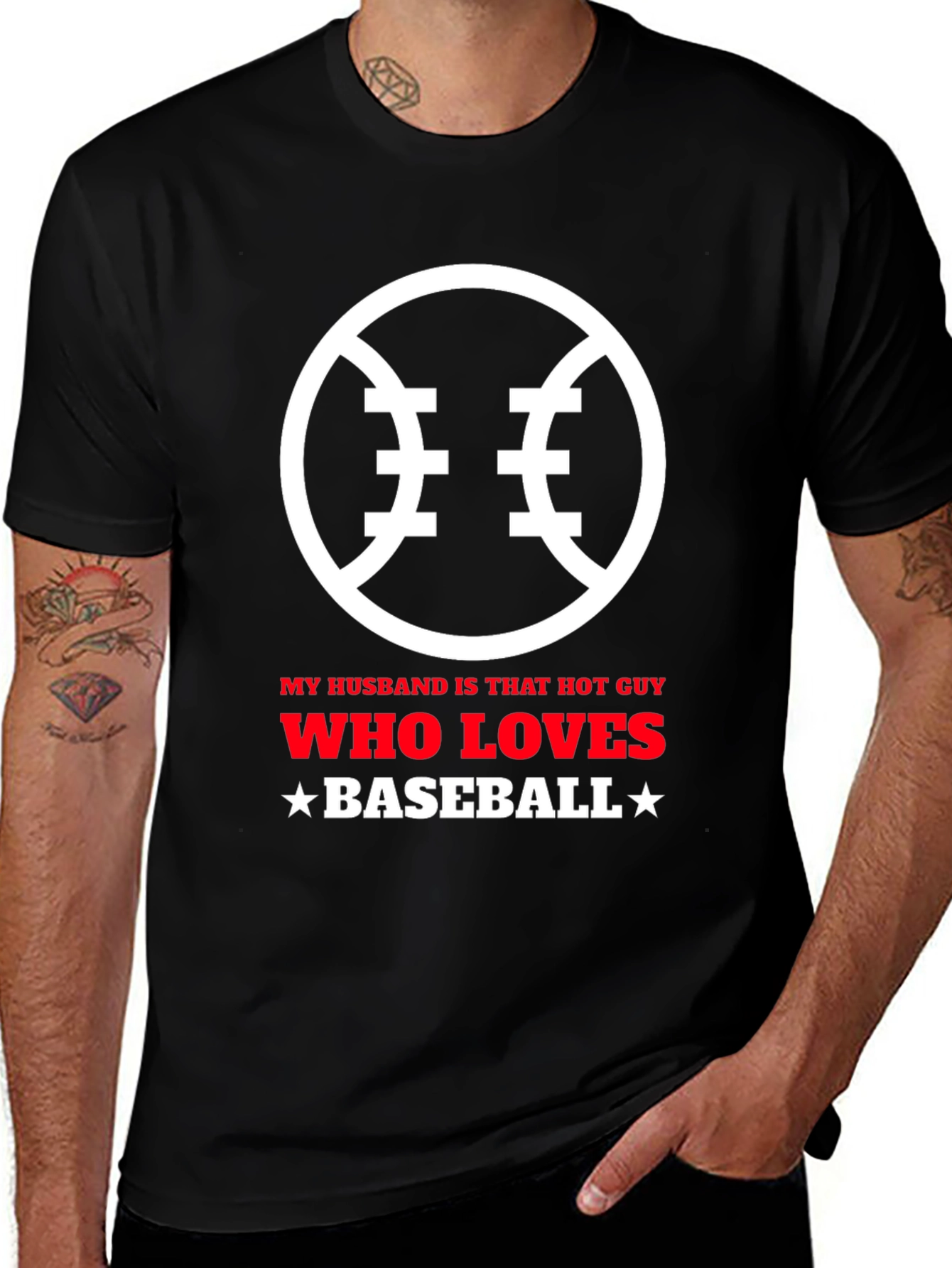 Variant 13 of Baseball Lover Husband Graphic T-Shirt