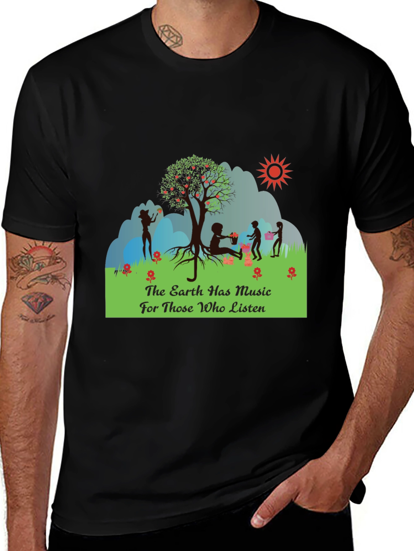 Variant 21 of Nature Inspired Graphic Tee - Earth Music Design
