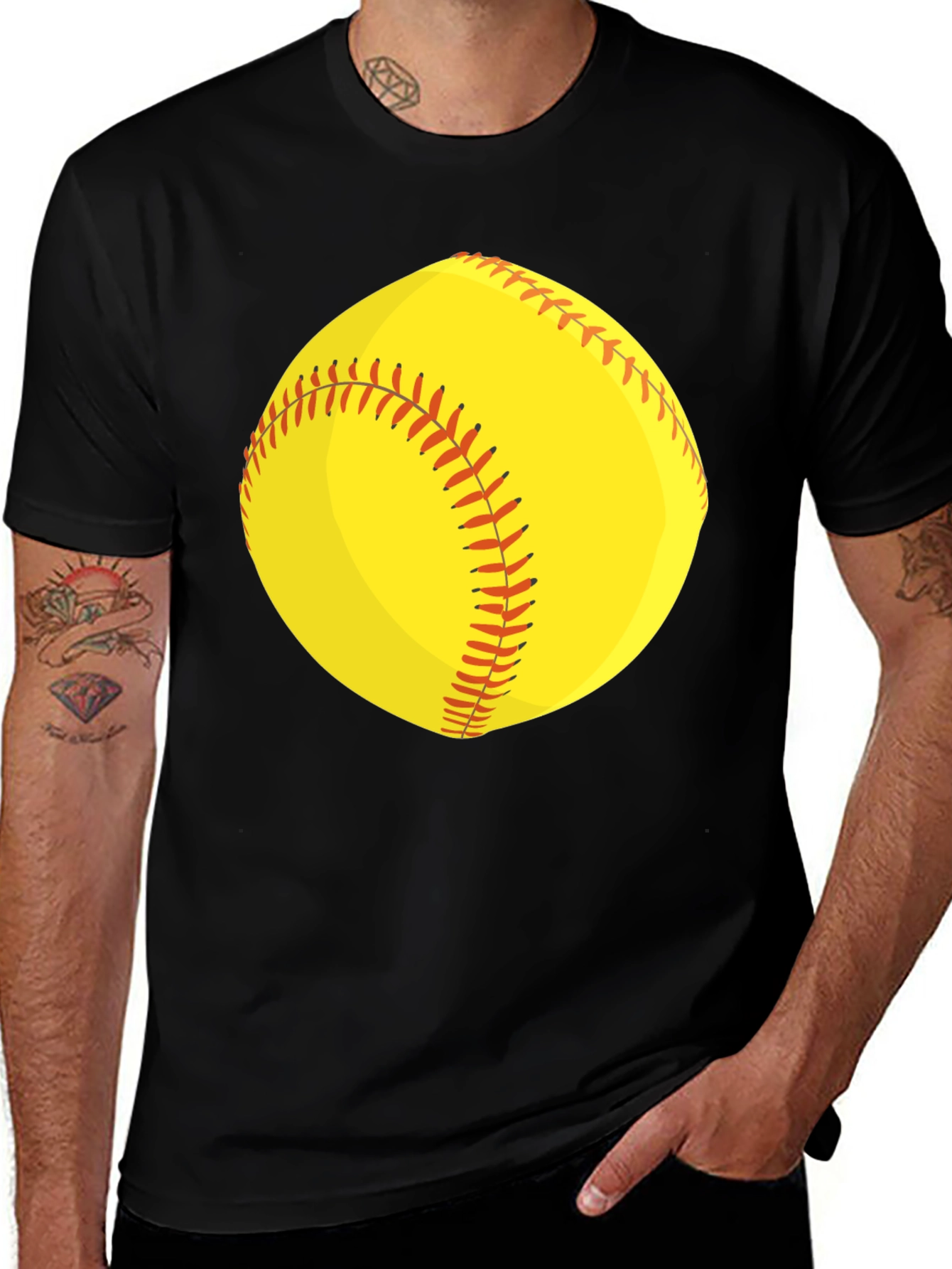 Variant 10 of Softball Graphic Tee - Black