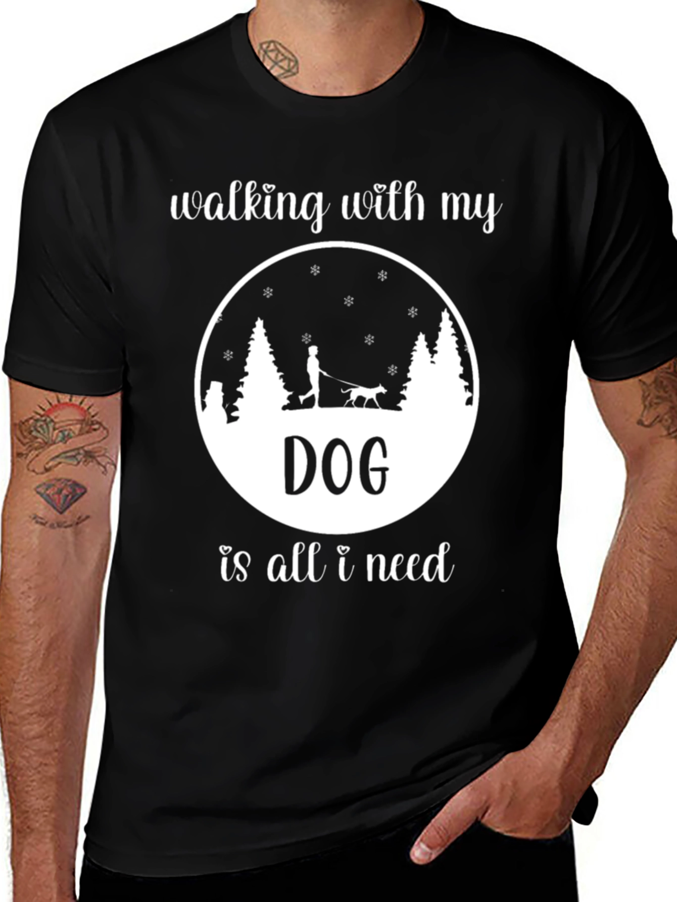 Variant 4 of Walking with My Dog T-Shirt