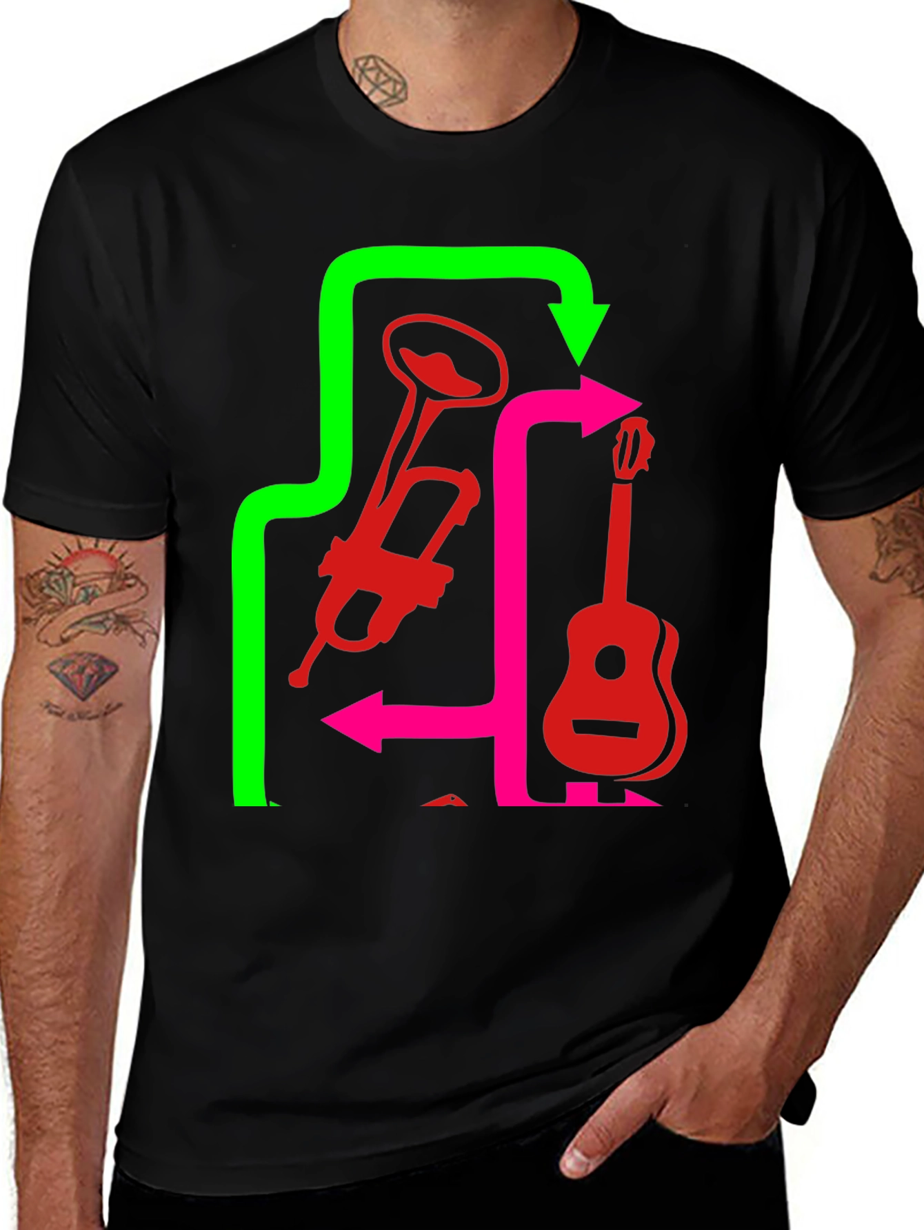 Variant 16 of Musical Instrument Arrow T-Shirt