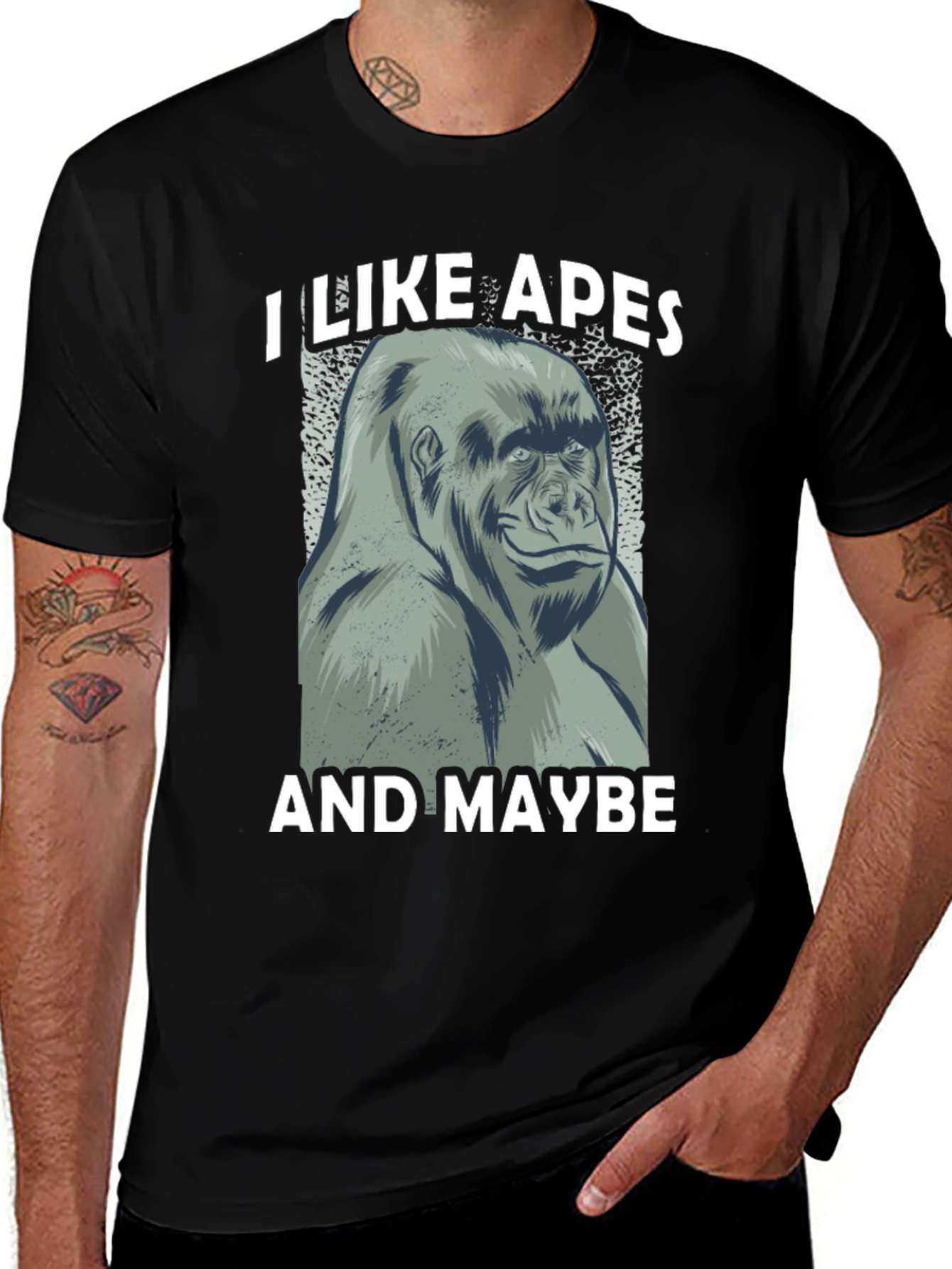Variant 23 of I Like Apes Funny Gorilla Graphic T-Shirt